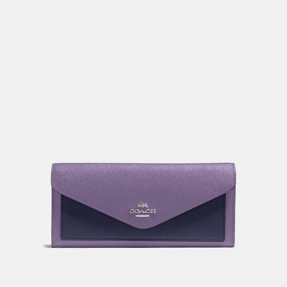 COACH Leather Soft Wallet in Purple - Lyst