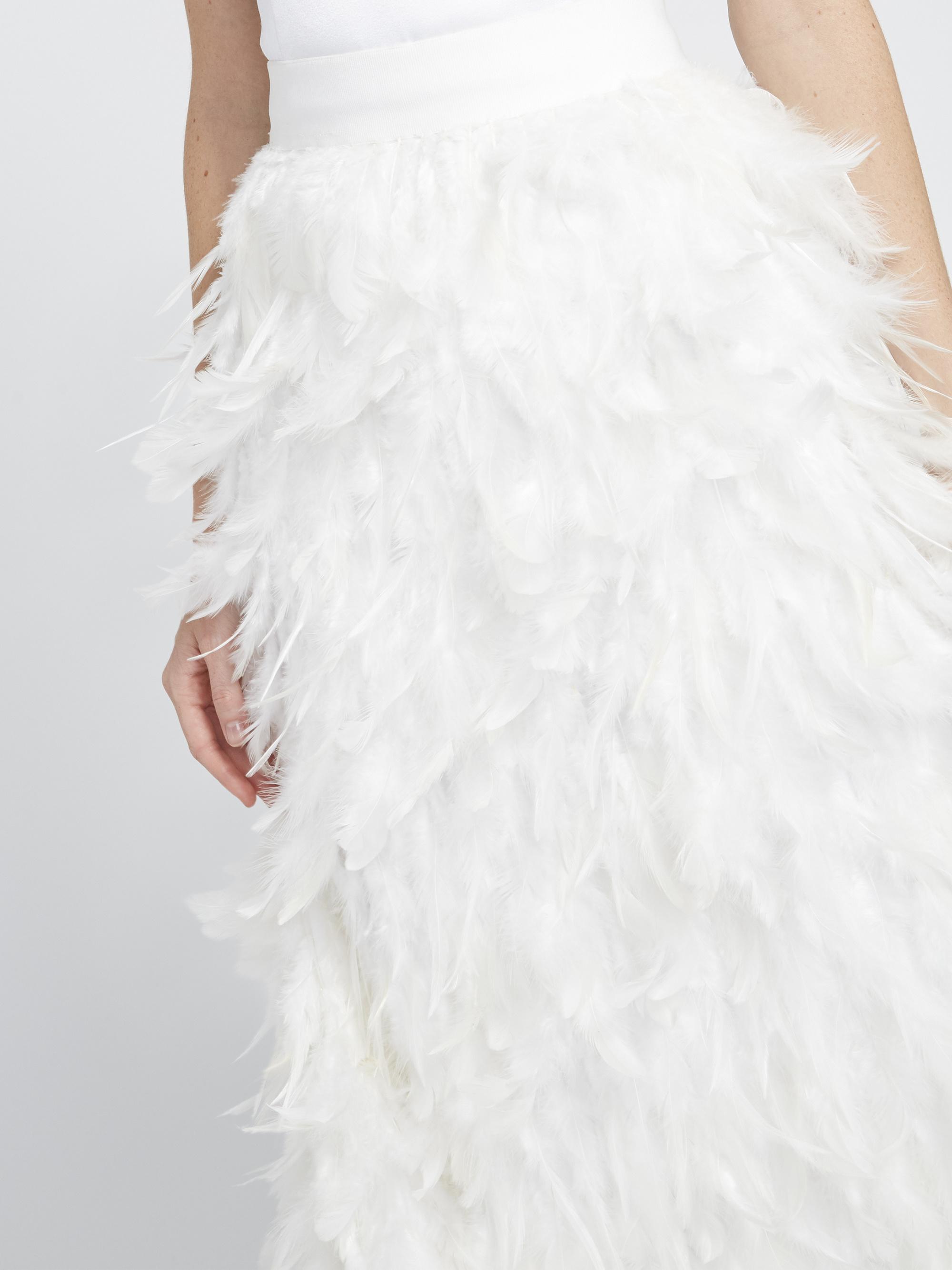 Alice Olivia Synthetic Ursula Feather Ball Gown Skirt In White