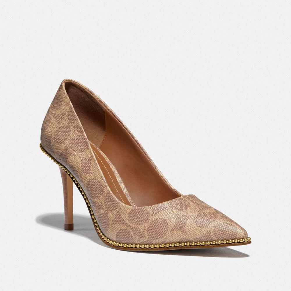 coach waverly signature buckle pumps