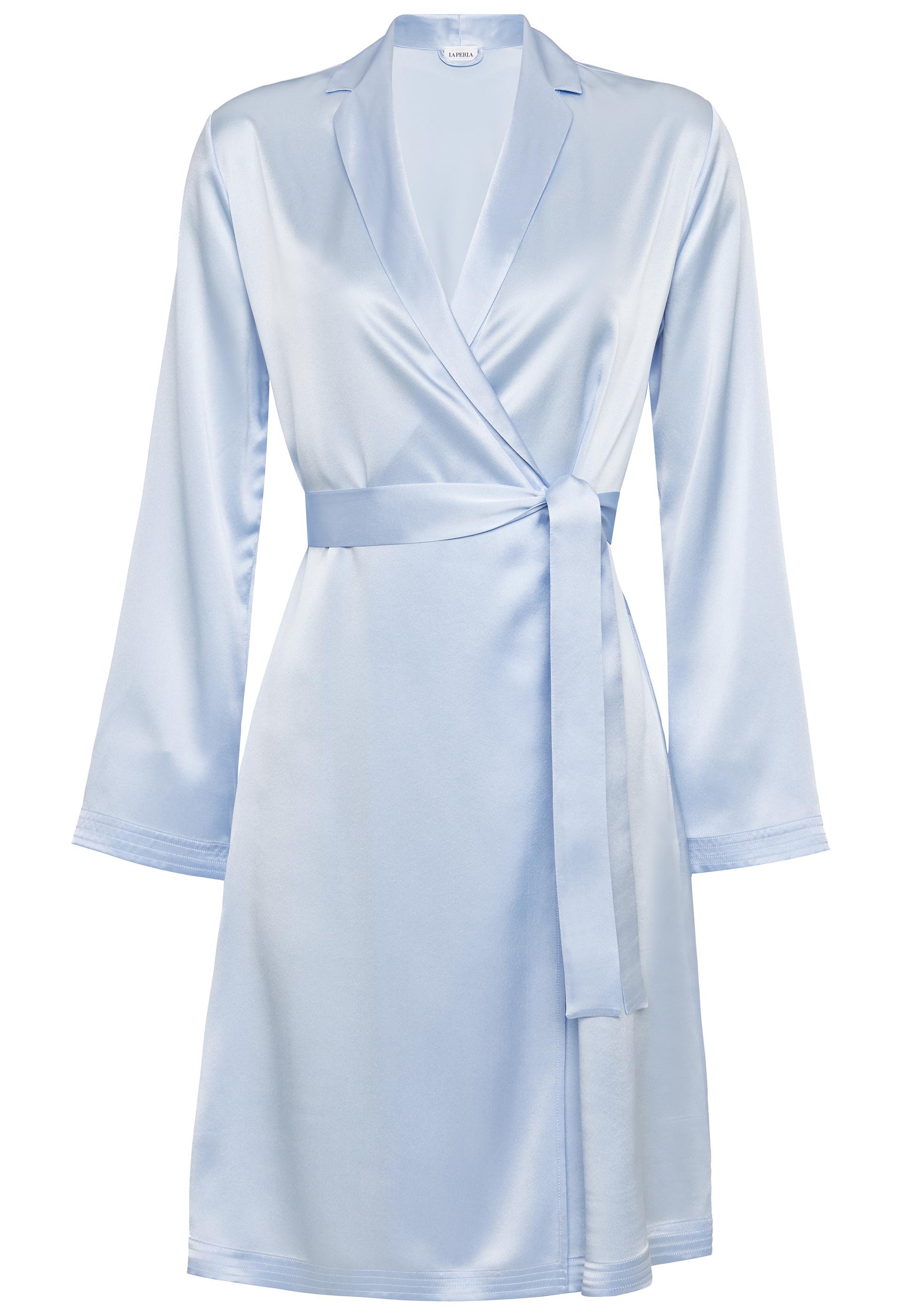 La Perla Silk Azure Silk Short Robe in Light Blue (Blue) Save 9 Lyst