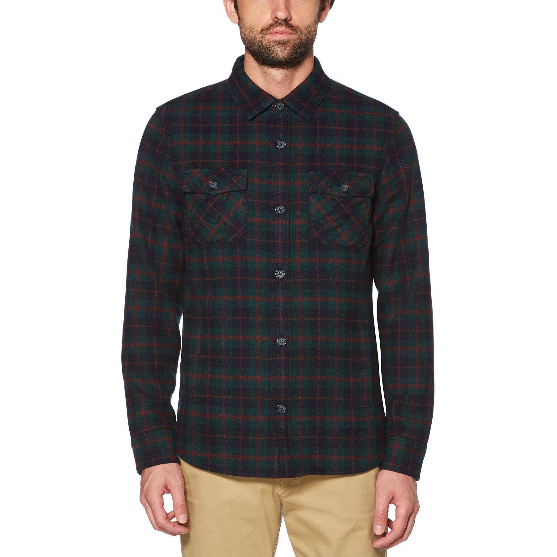 Original Penguin Mens Plaid Wool Blend Unlined Jacket