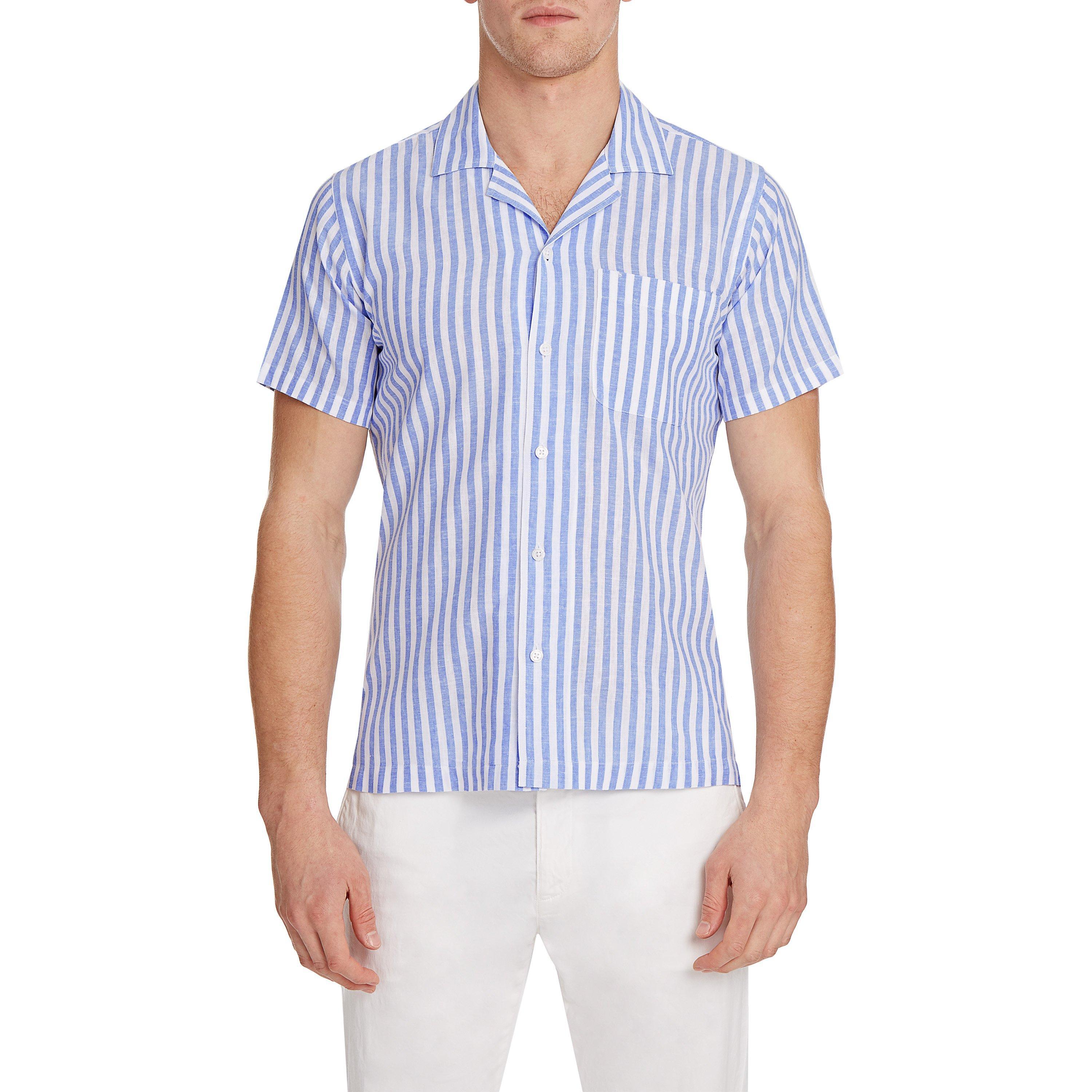 Orlebar Brown Cotton Thunderball Stripe Shirt in White for Men - Lyst