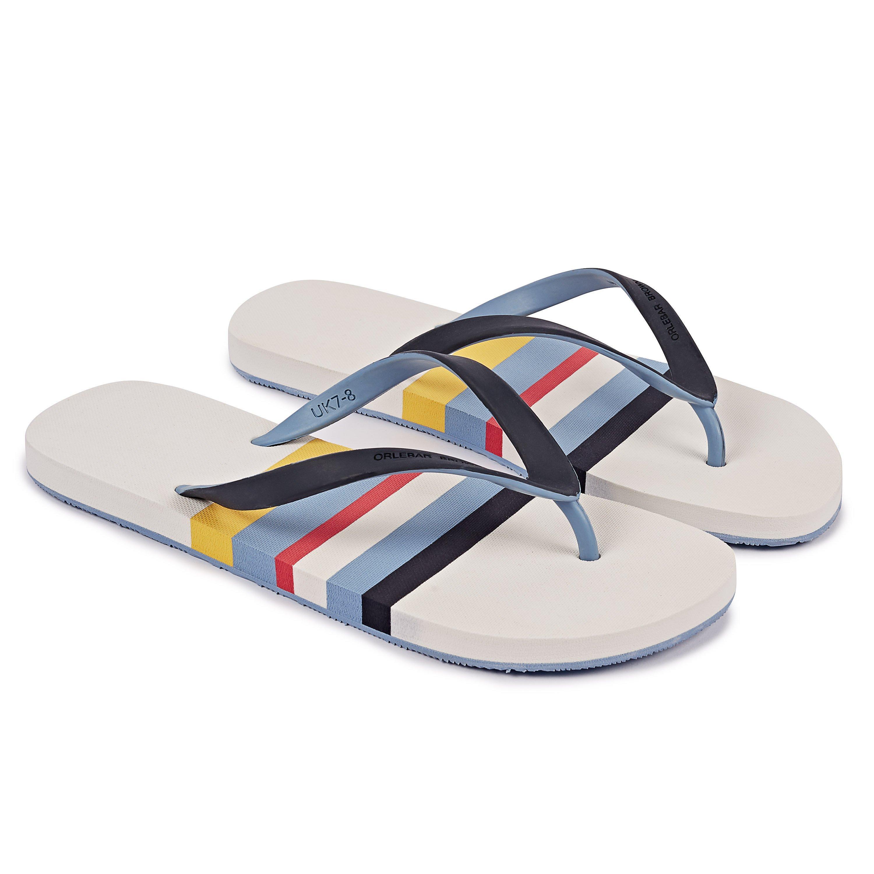 Orlebar Brown Canvas/sea Breeze/navy Stripe Flip Flop in Blue for Men - Lyst