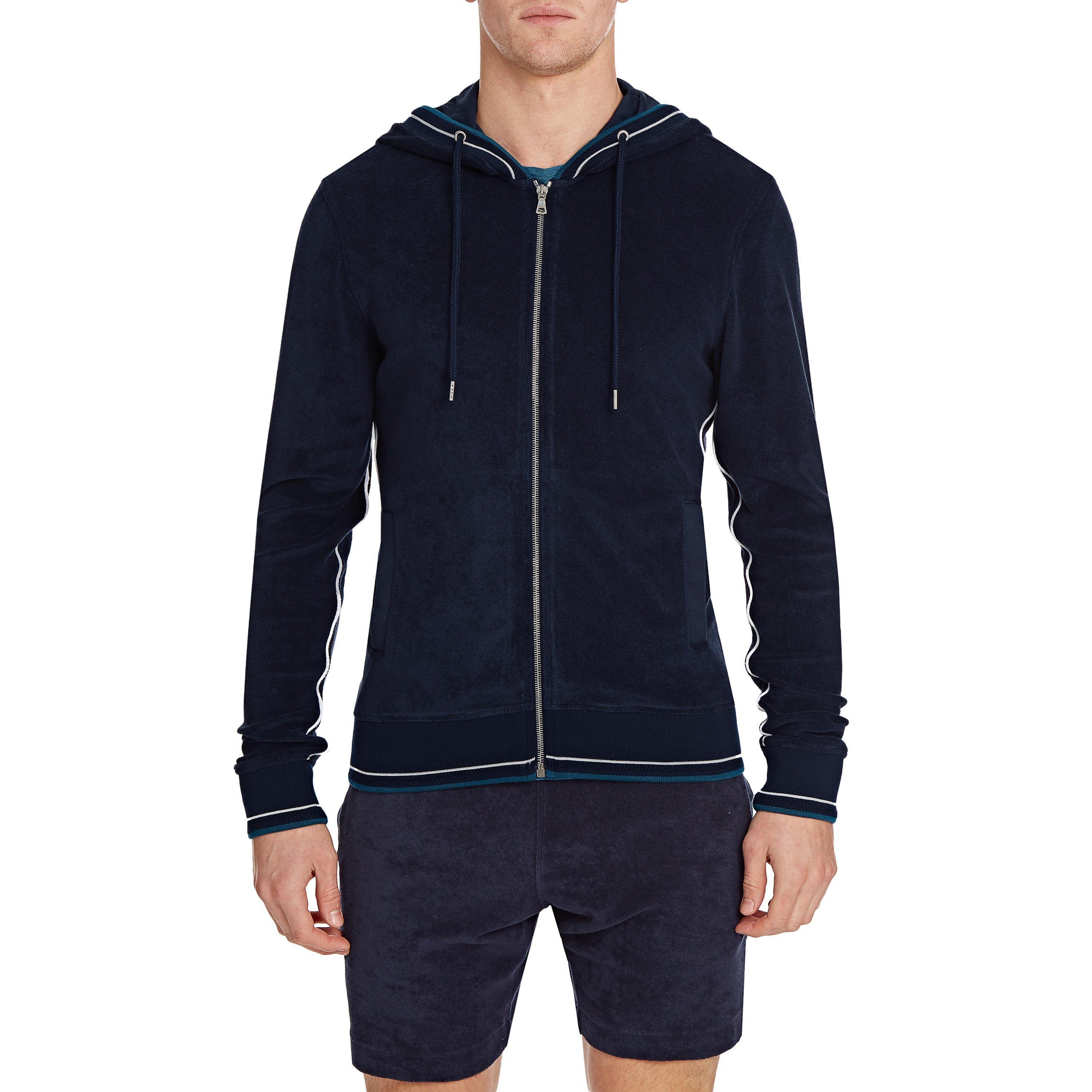 Orlebar Brown Navy Classic Fit Hooded Sweatshirt in Blue for Men - Lyst