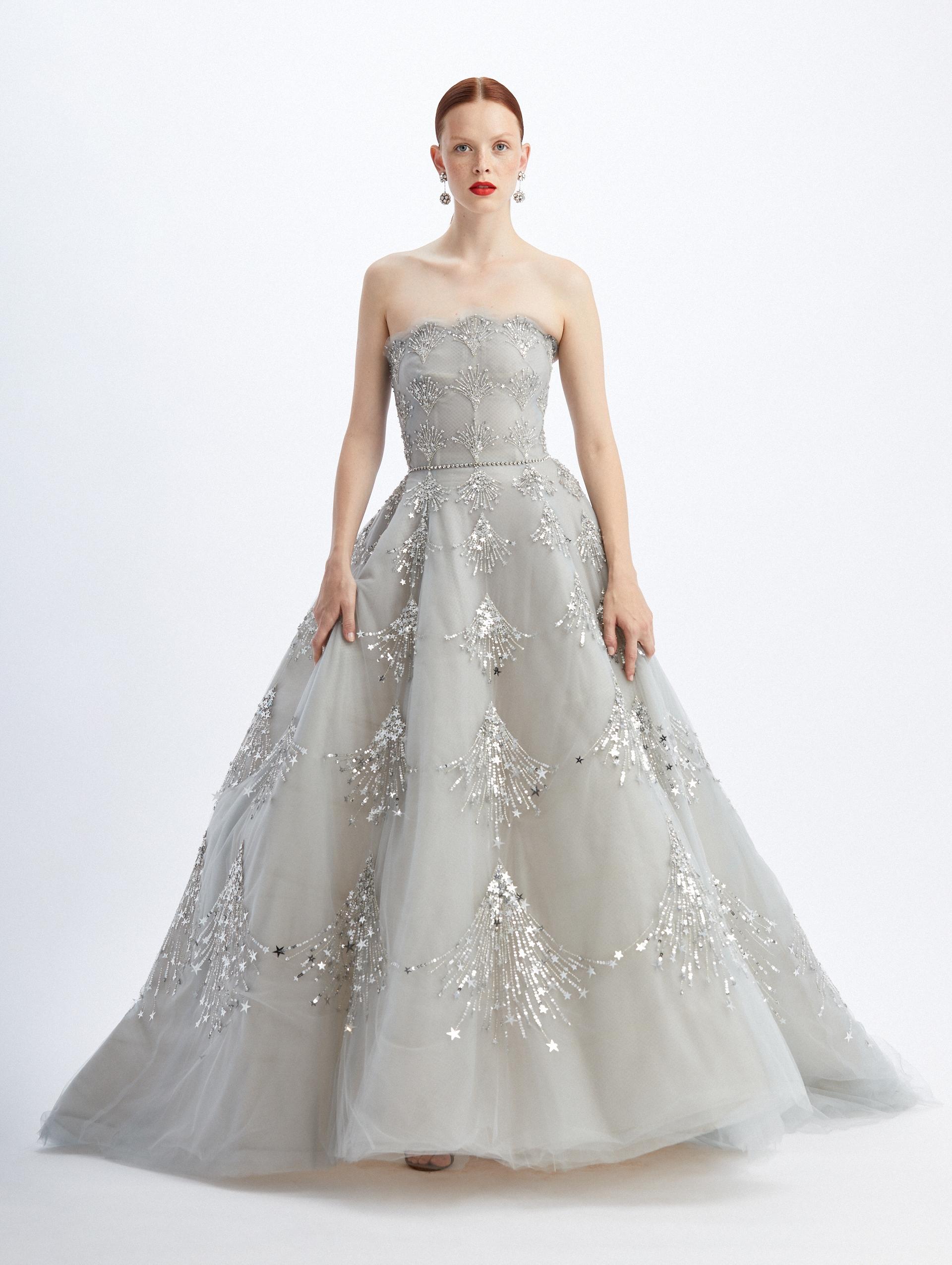 Embroidered ball gown top