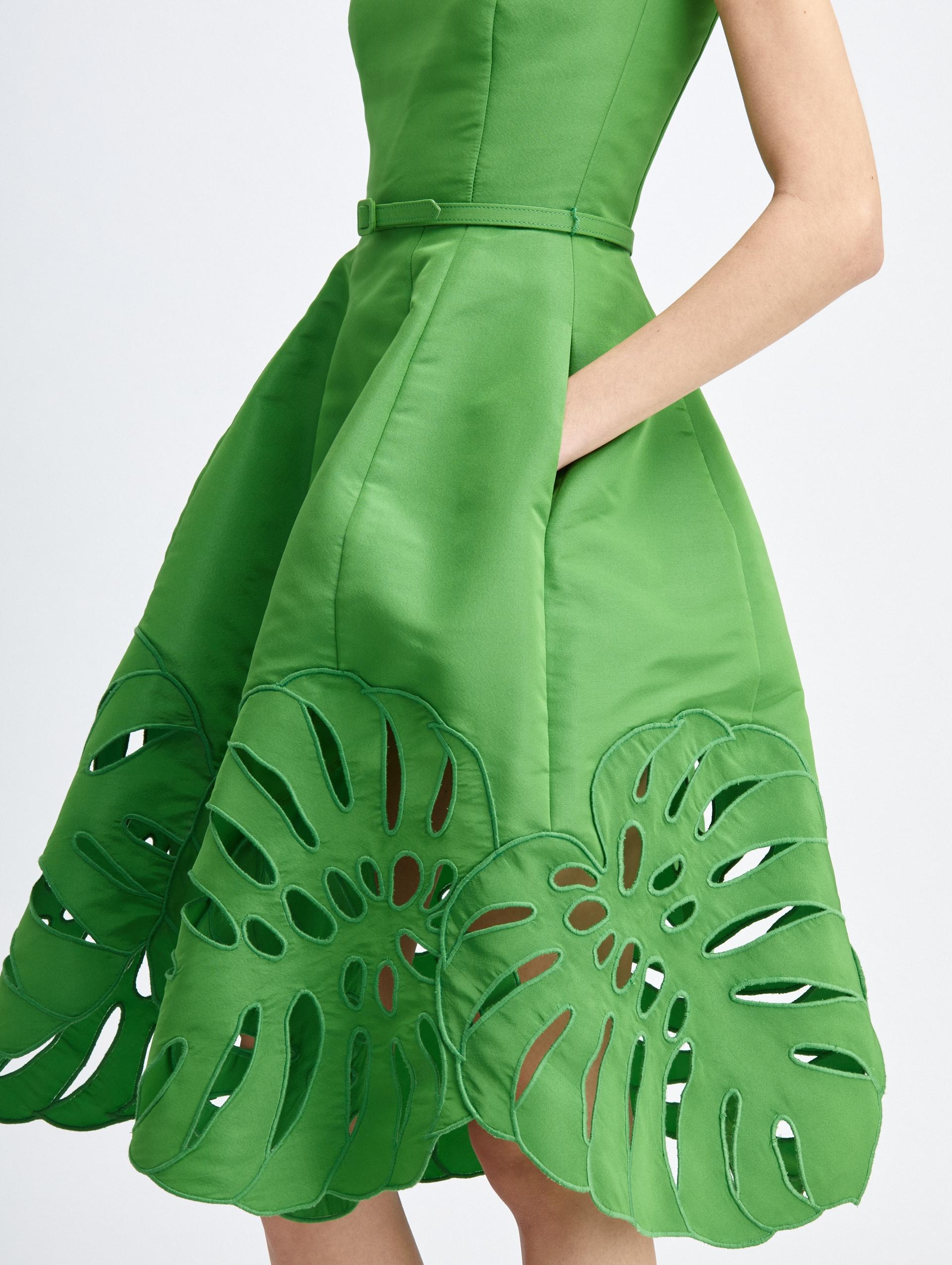 Oscar de la Renta Palm Leaf A-line Dress in Green | Lyst