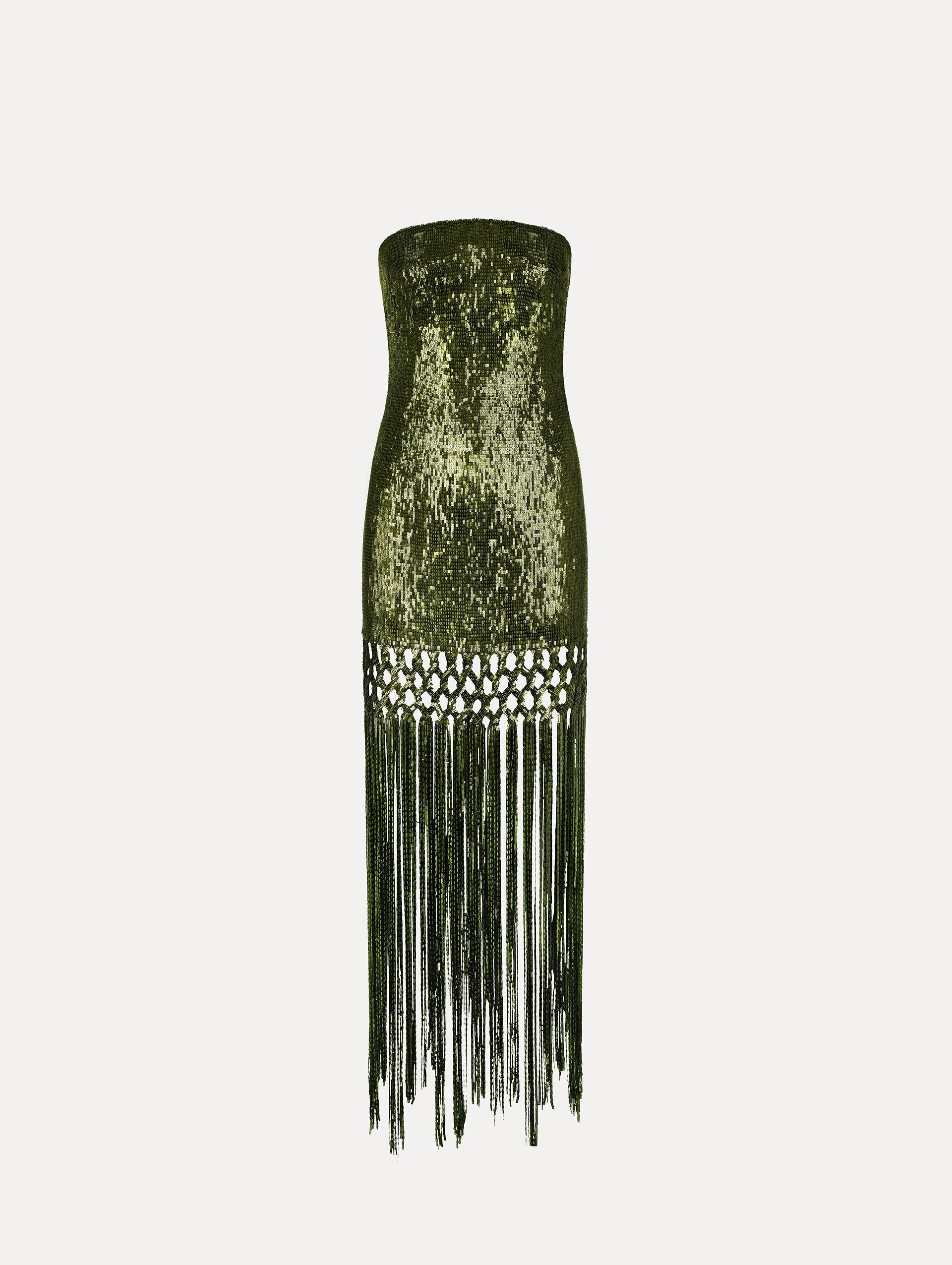 Designer Green Fringe Dresses for Women - Up to 70% off | Lyst