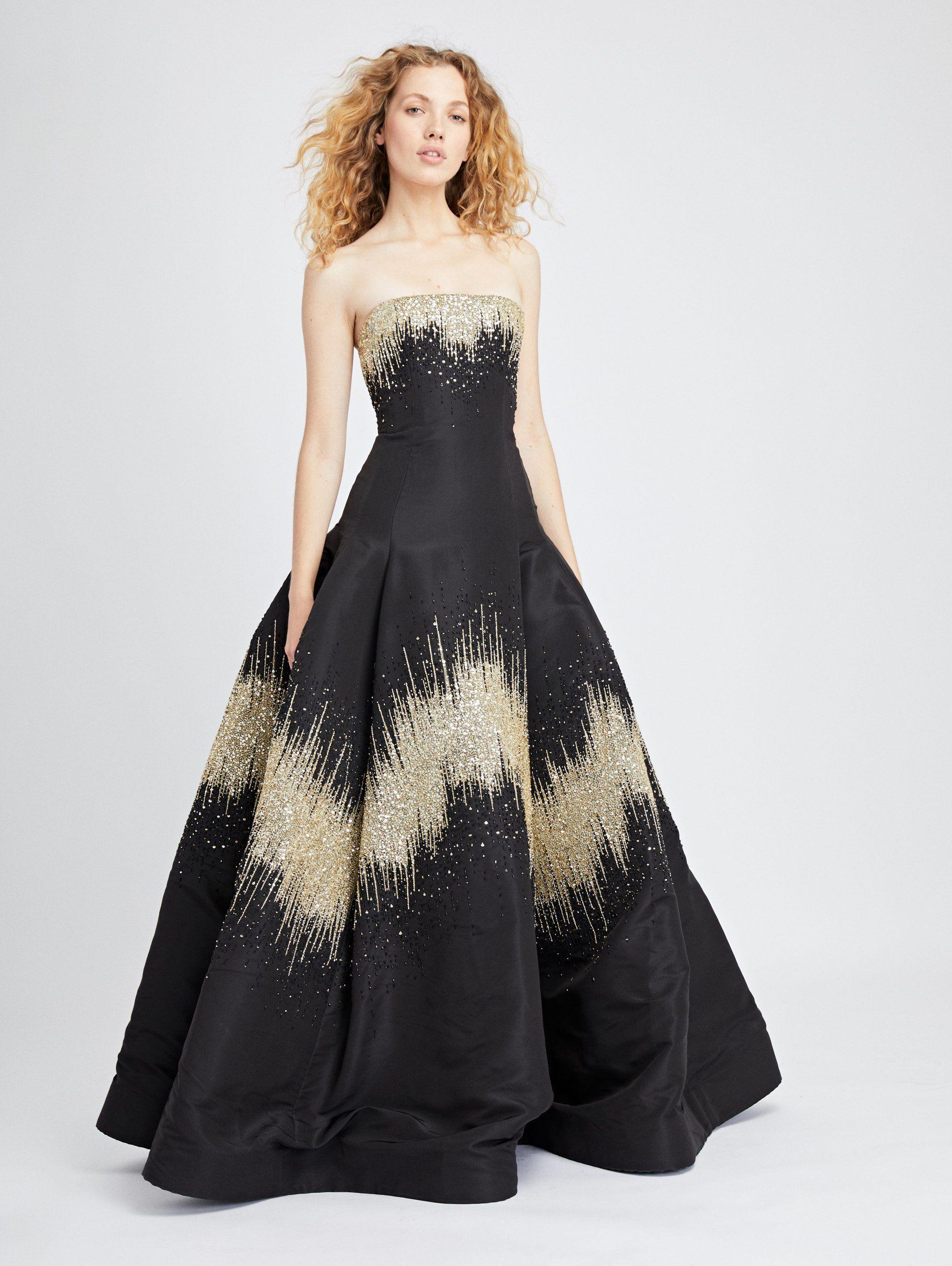 black oscar de la renta gown