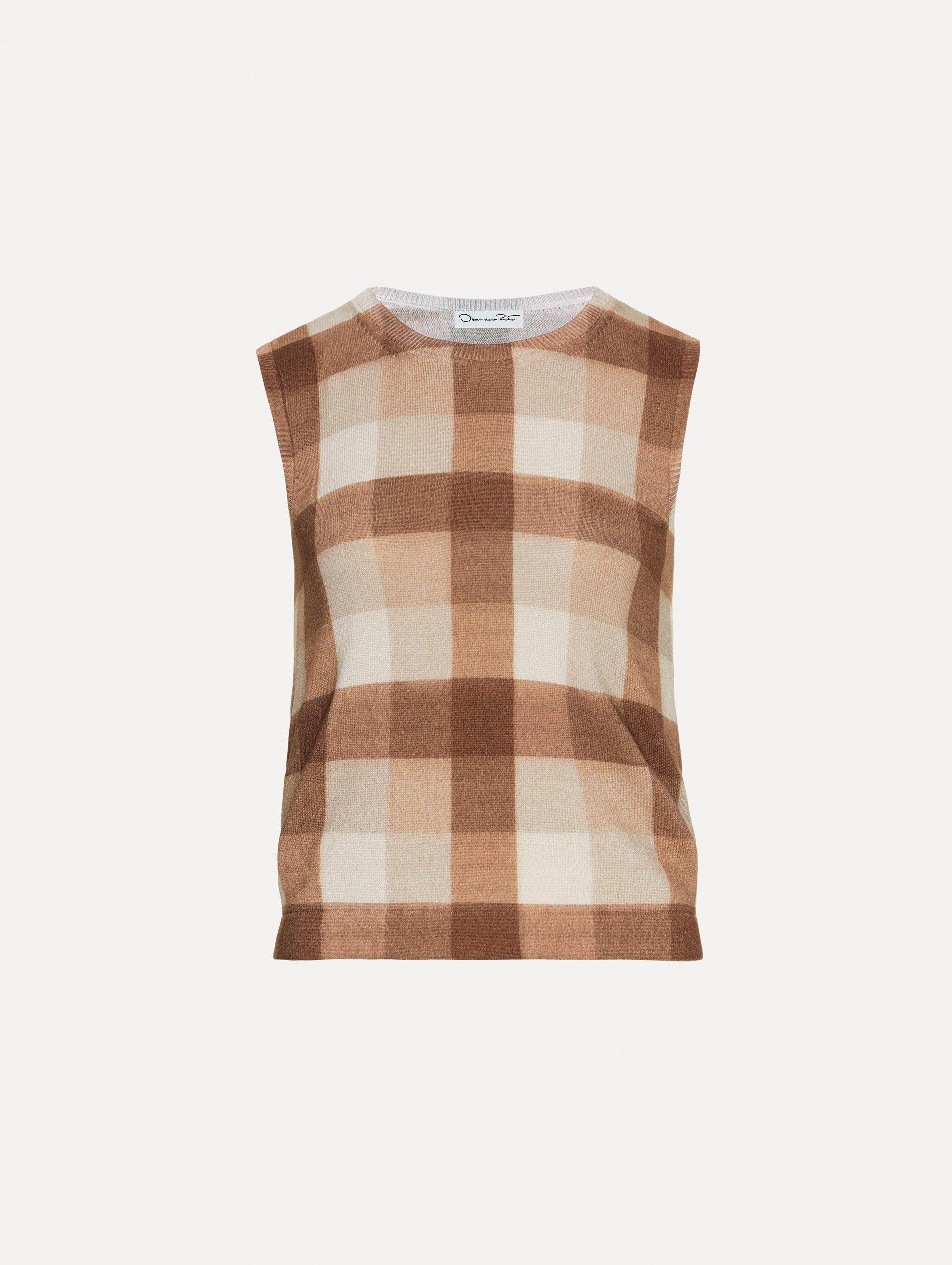 Oscar de la Renta ノースリーブカシミヤニット Oscar De La Renta ノースリーブ ニットトップ | ブラック