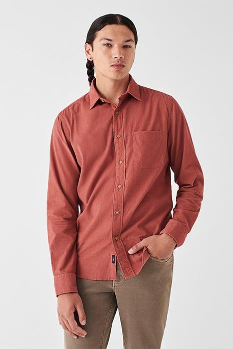 Faherty Stretch Corduroy Shirt Burnt Russet in Red for Men | Lyst