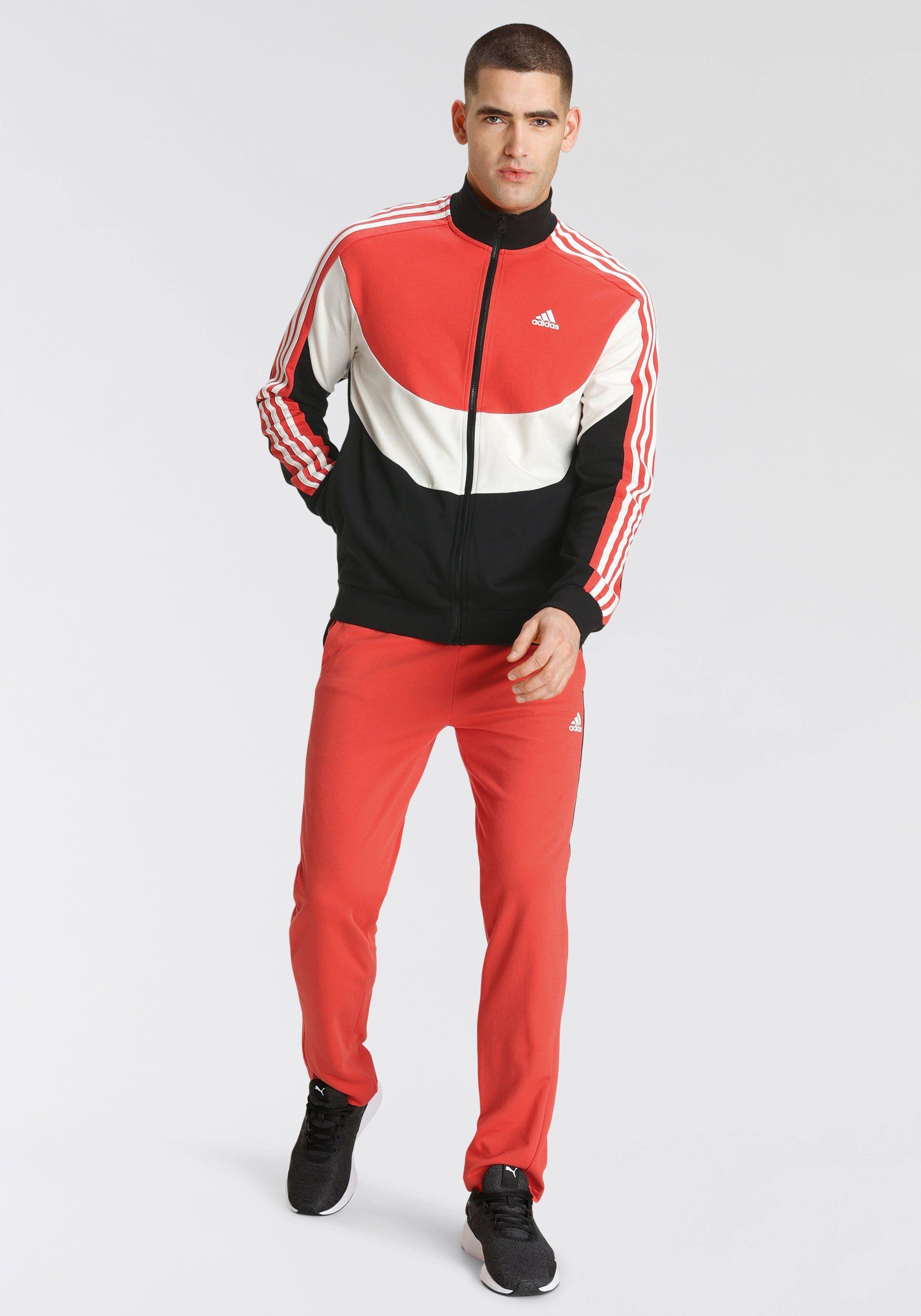 adidas Sportswear Trainingspak Sportswear Colorblock (2-delig) in het Rood  voor heren | Lyst NL