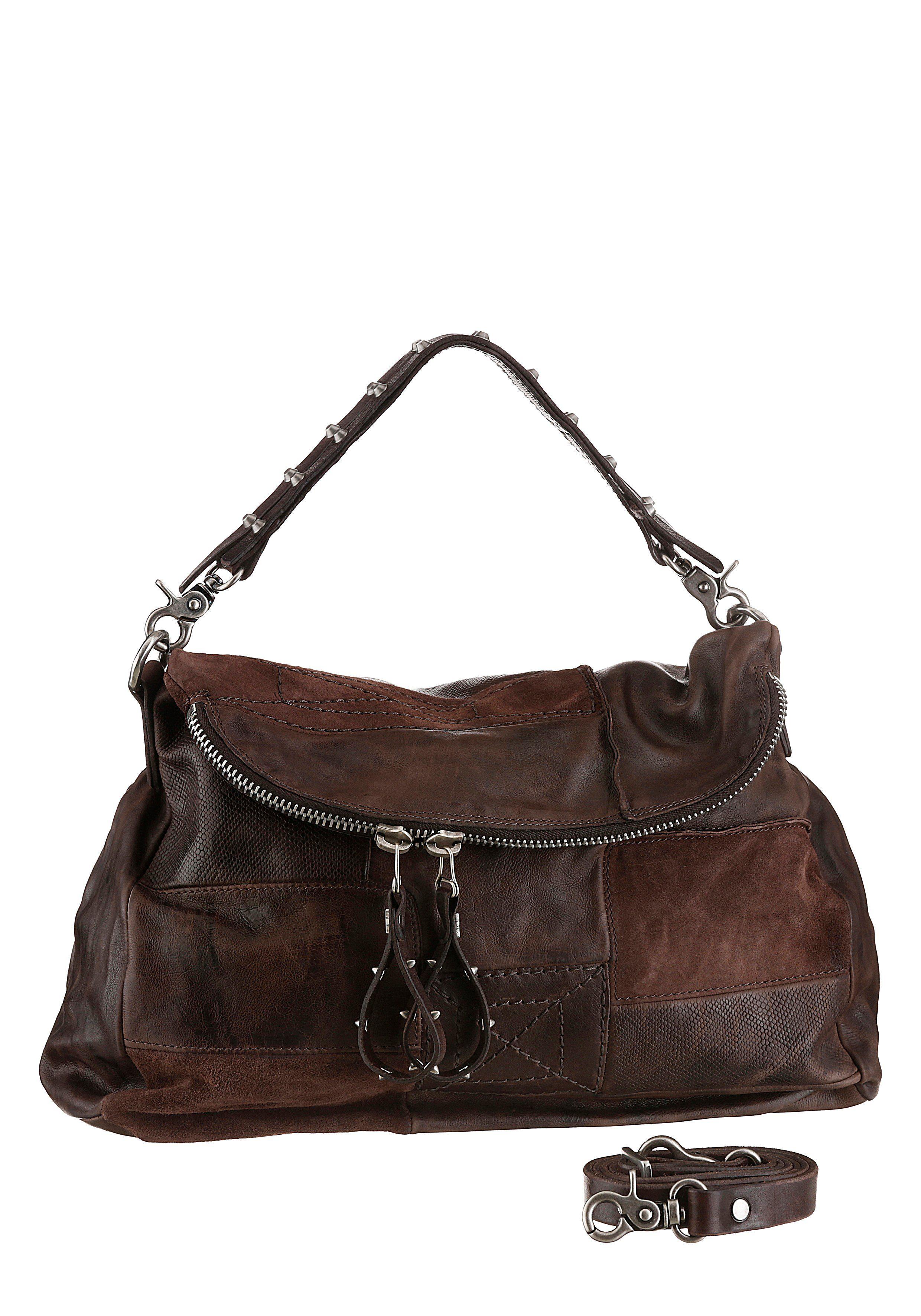 A.s.98 Shopper, aus hochwertigem Leder, mit Nieten verziert in Braun - Lyst