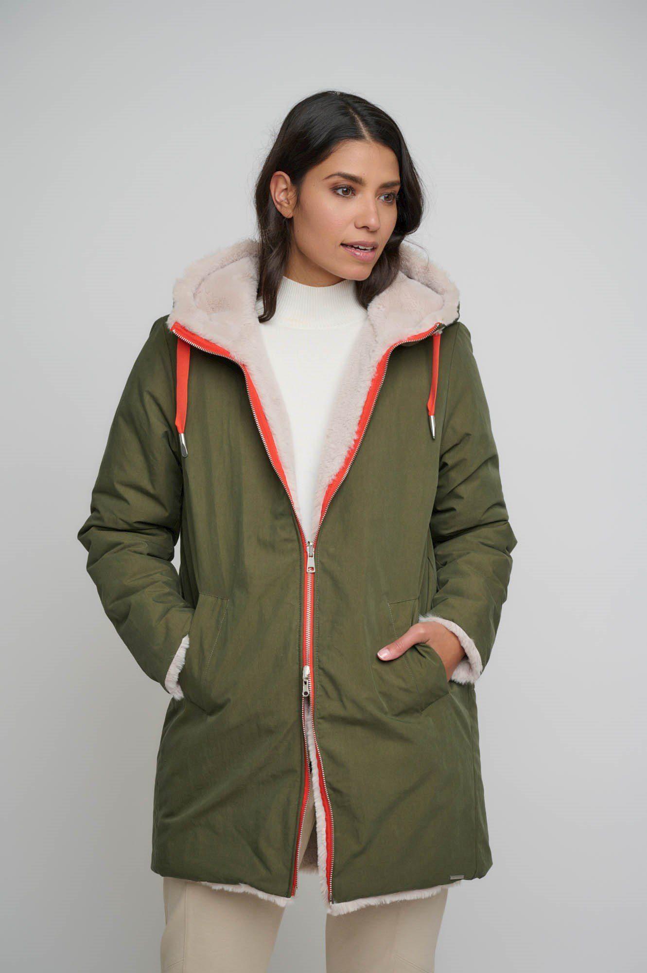 Rino & Pelle Langmantel Reversible hooded coat with faux fur lining in Grün  | Lyst DE