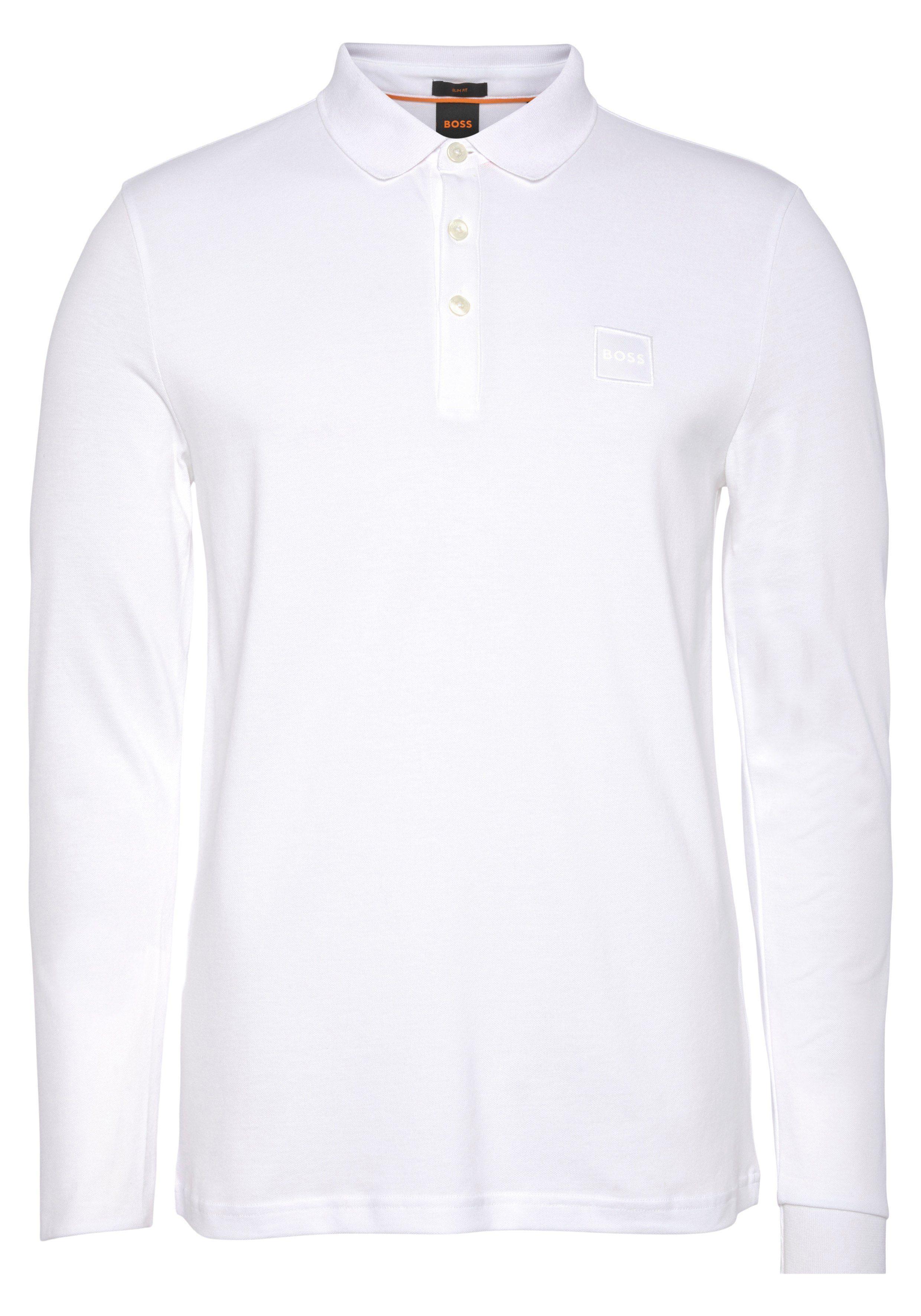 BOSS Orange Langarm-Poloshirt Passerby (1-tlg) mit BOSS-Knöpfen in Weiß für  Herren | Lyst DE