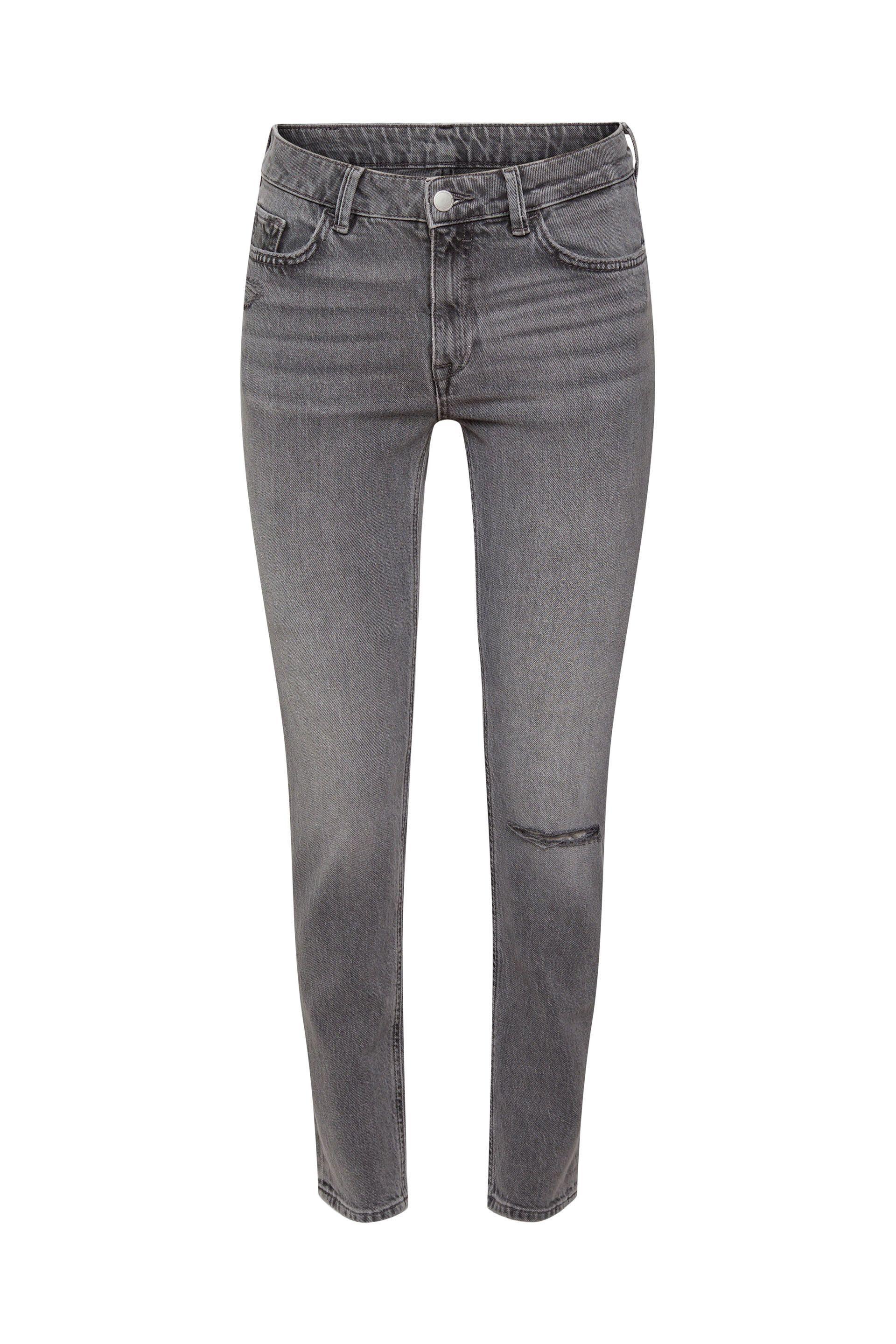 Edc By Esprit Slim-fit- Stretch-Jeans mit Ripped-Effekten in Grau | Lyst DE