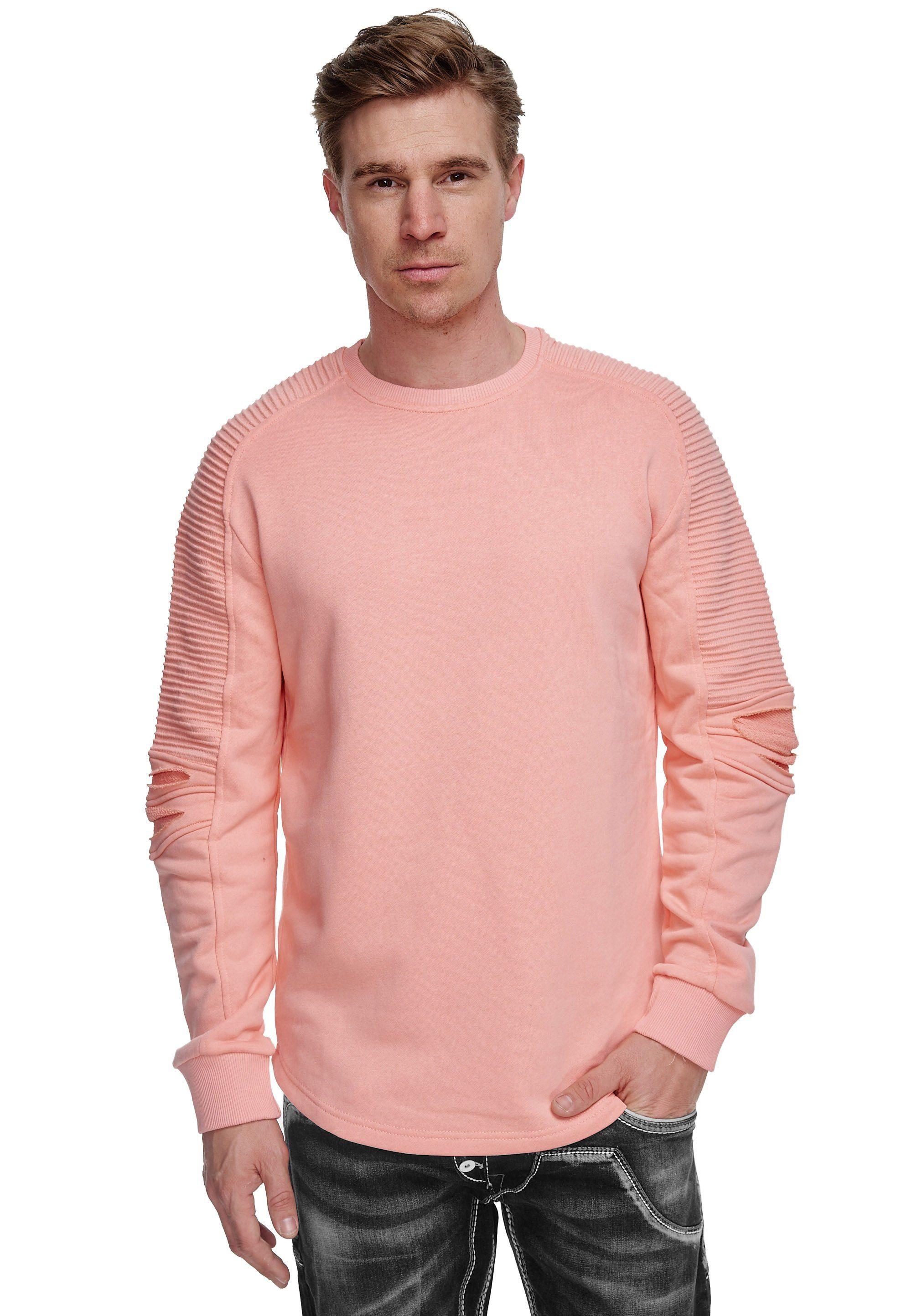 Rusty Neal Sweatshirt mit geripptem Ärmeldesign in Pink für Herren | Lyst DE
