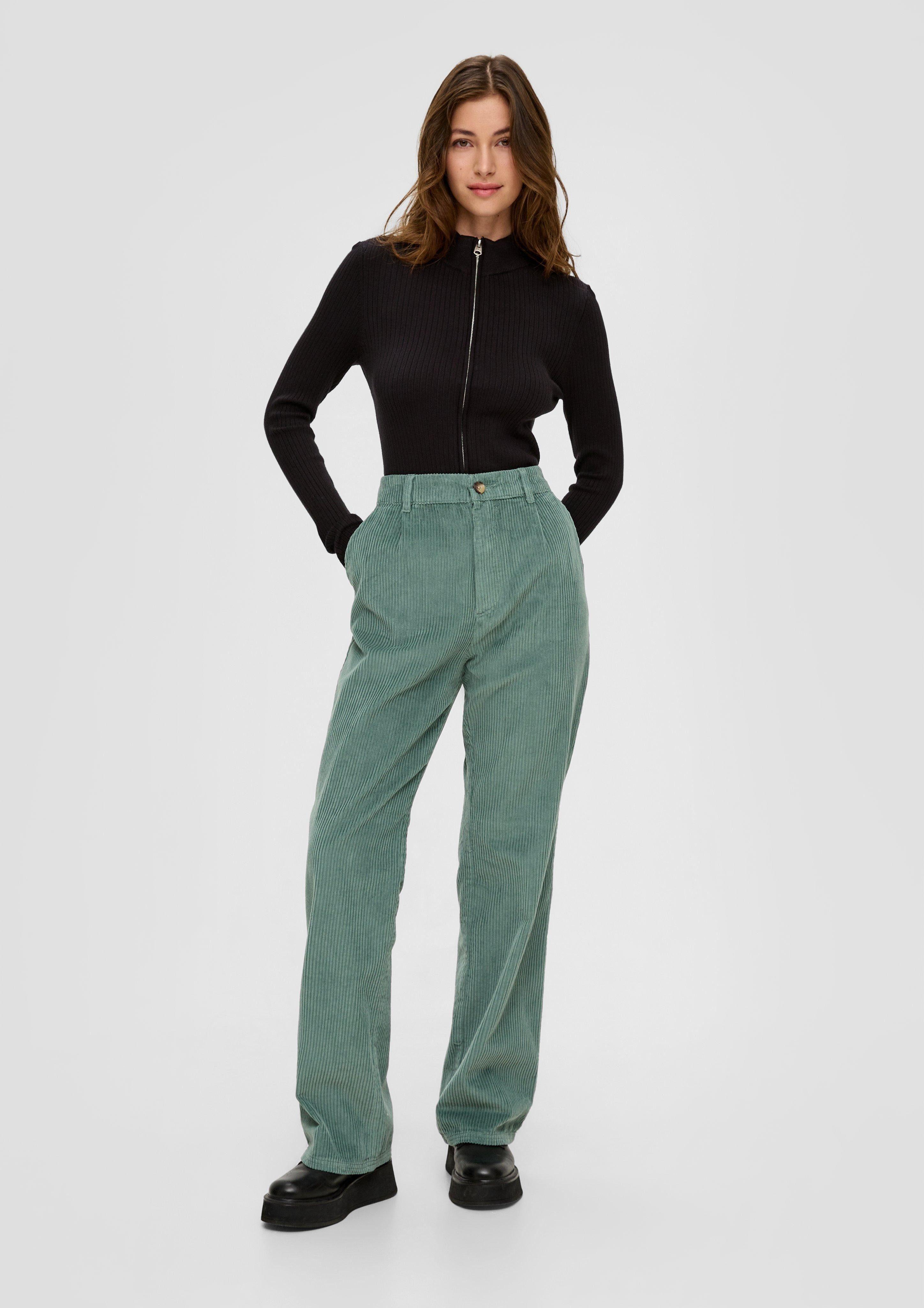 Qs By S.oliver Q/ by s.Oliver Stoffhose Wide leg: Hose in Cord-Qualität  Logo in Blau | Lyst DE
