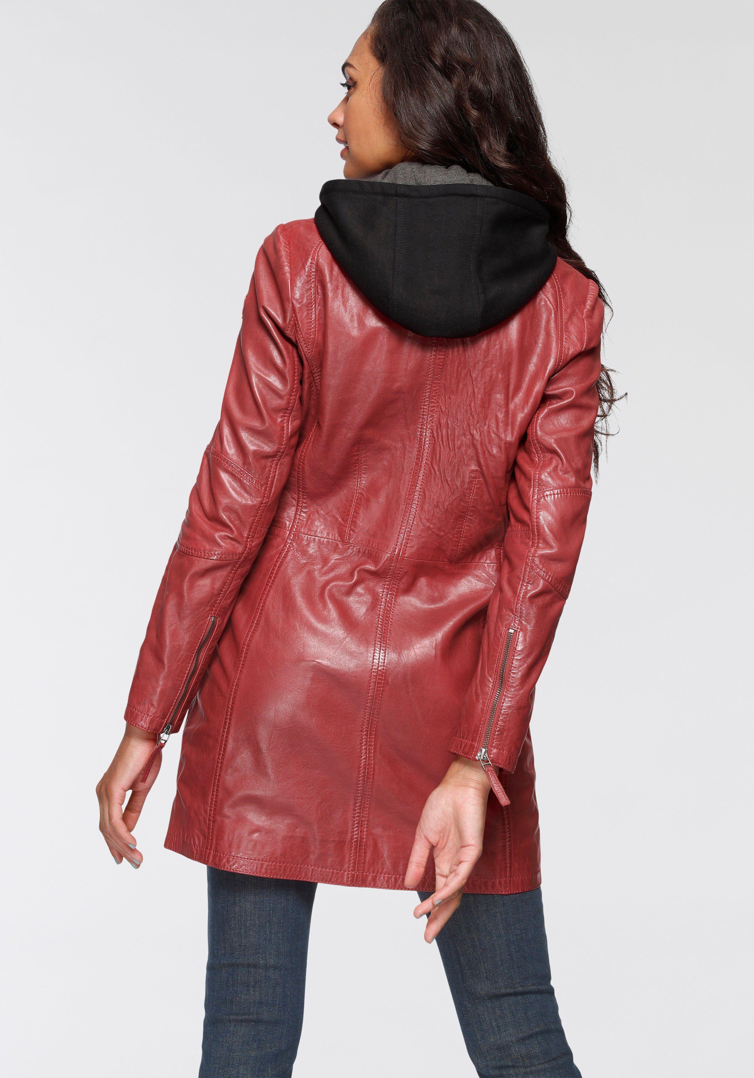 Gipsy Ledermantel Bente 2-in-1-Lederjacke mit abnehmbarem Kapuzen