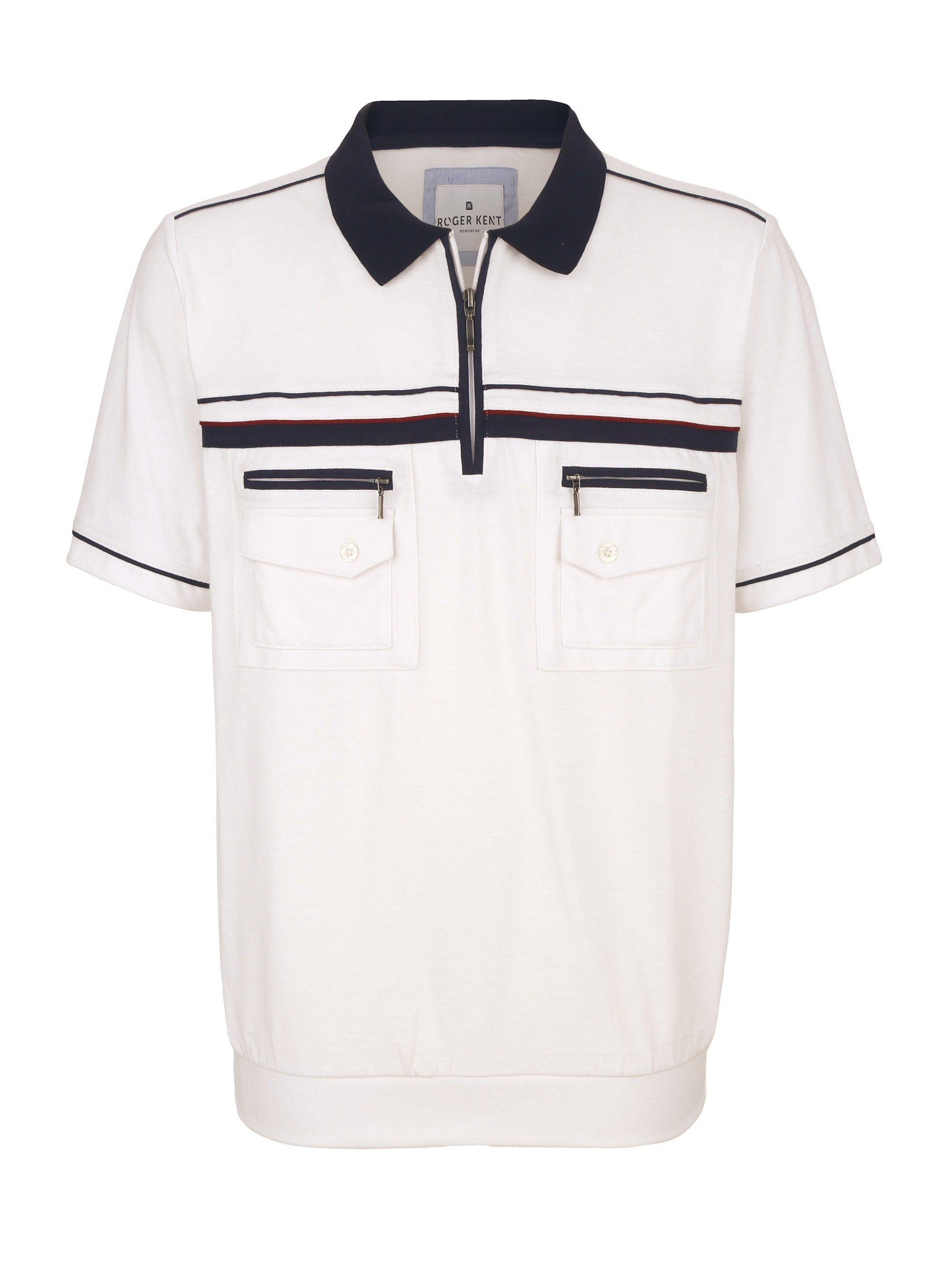Roger Kent Poloshirt Blousonshirt aus nachhaltiger Baumwolle in WeiB fur Herren Lyst DE