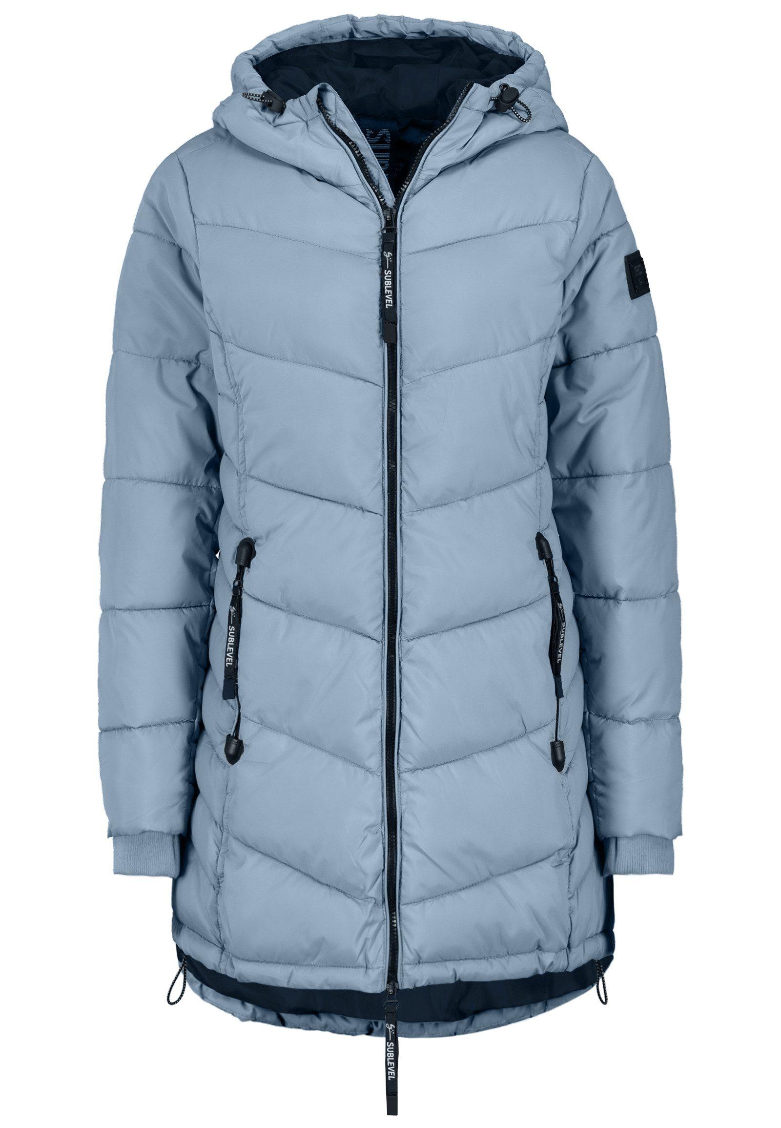 Sublevel Jacke Blau SUBLEVEL Steppjacke Damen Winter Jacke Mantel