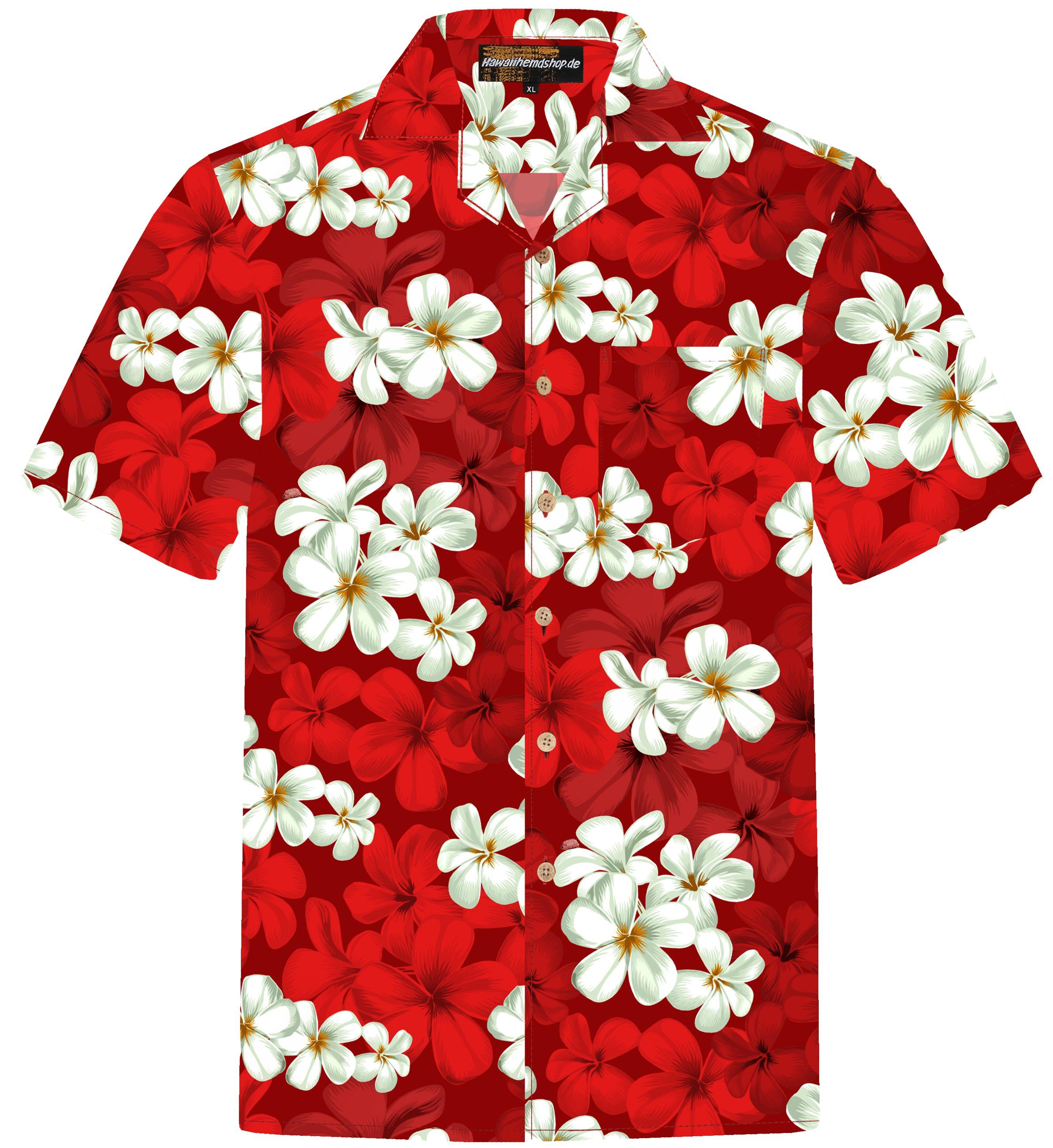Hawaiihemdshop.de .de Hawaiihemd Hawaiihemdshop Hawaii Hemd Baumwolle  Kurzarm Blüten Shirt in Rot für Herren | Lyst DE