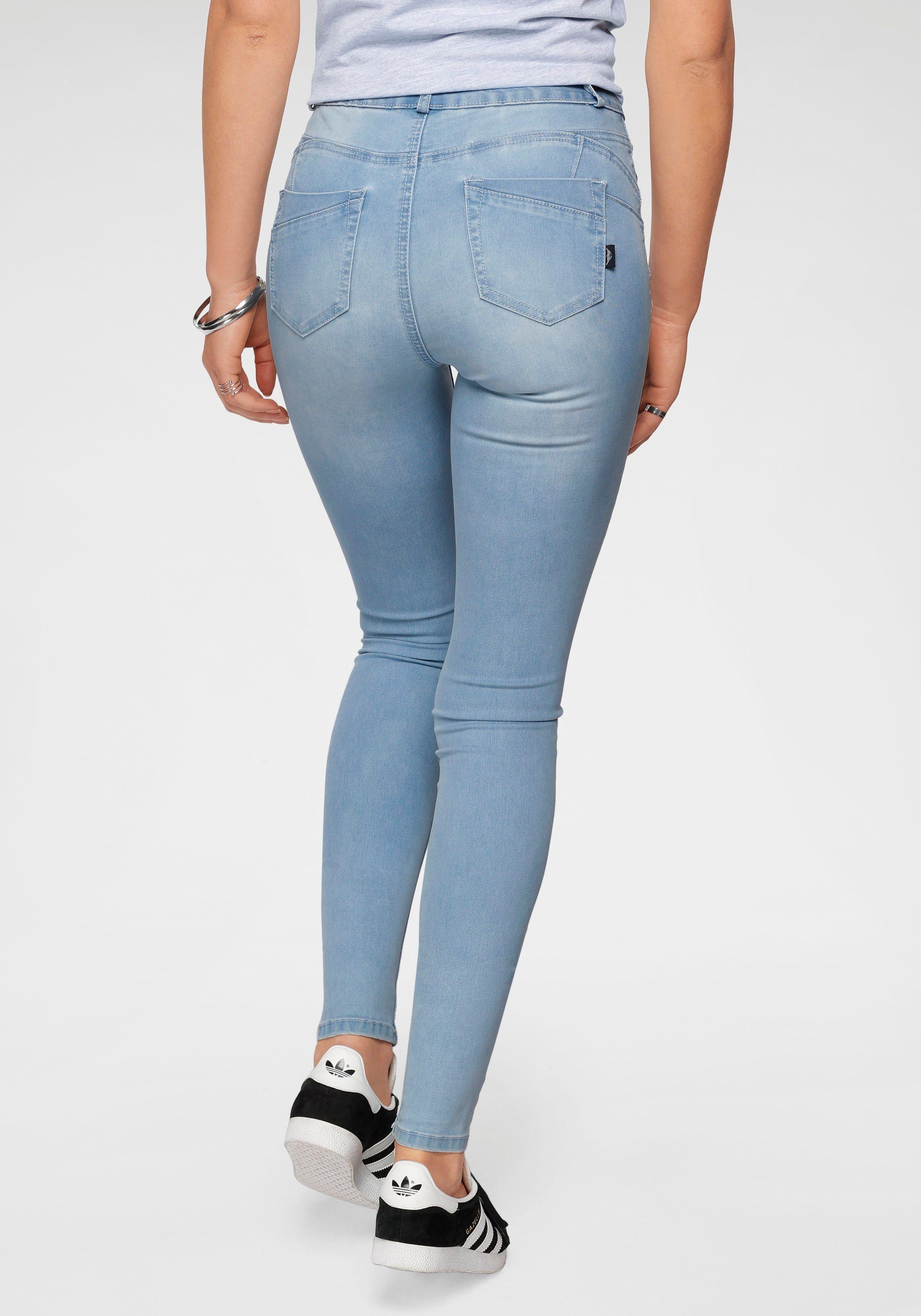 Arizona Skinny-fit-Jeans Ultra Stretch High Waist mit Shapingnähten in Blau  | Lyst DE