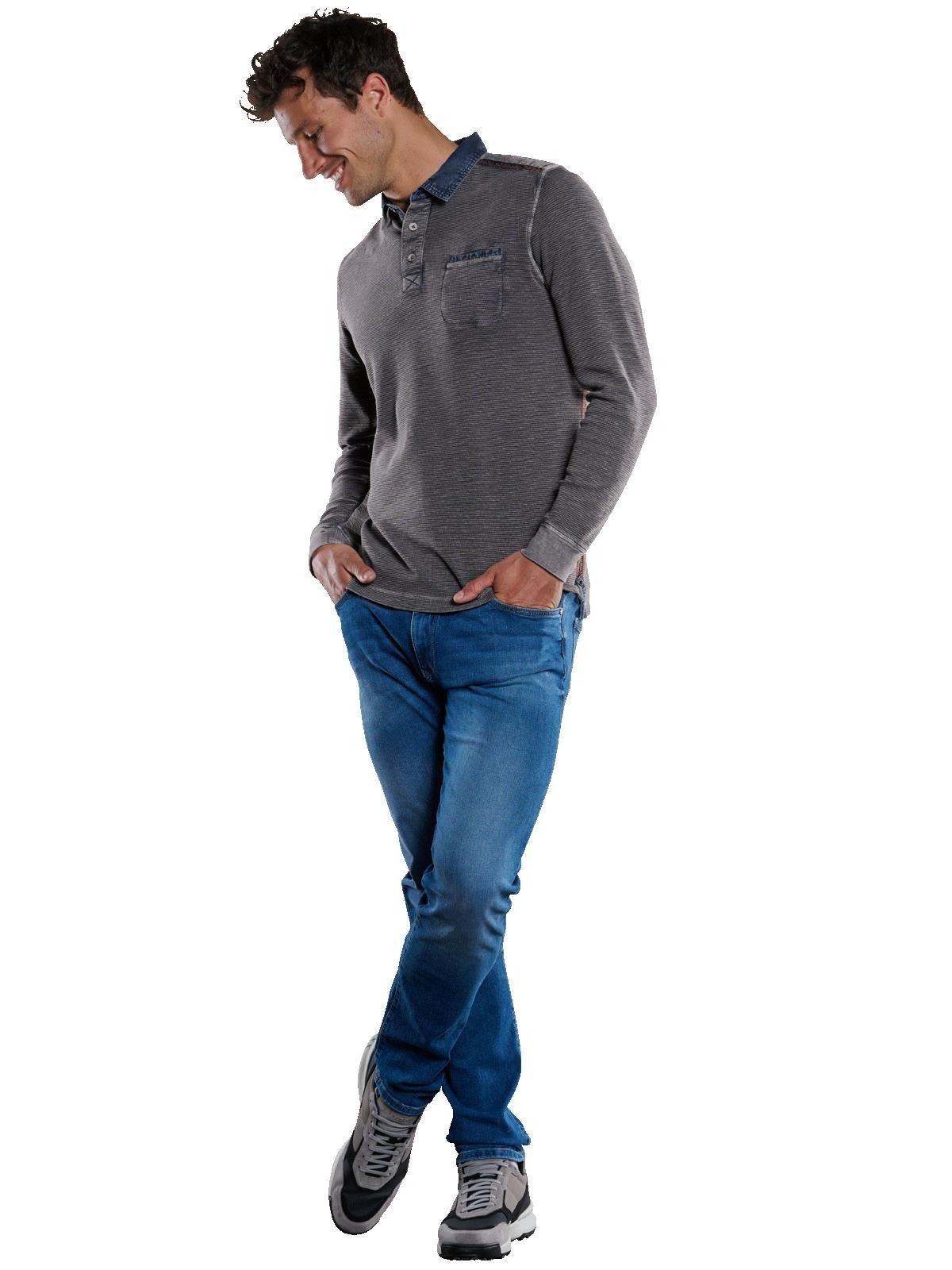 Engbers Langarm-Poloshirt Polo-Shirt mit feiner Struktur in Blau für Herren  | Lyst DE