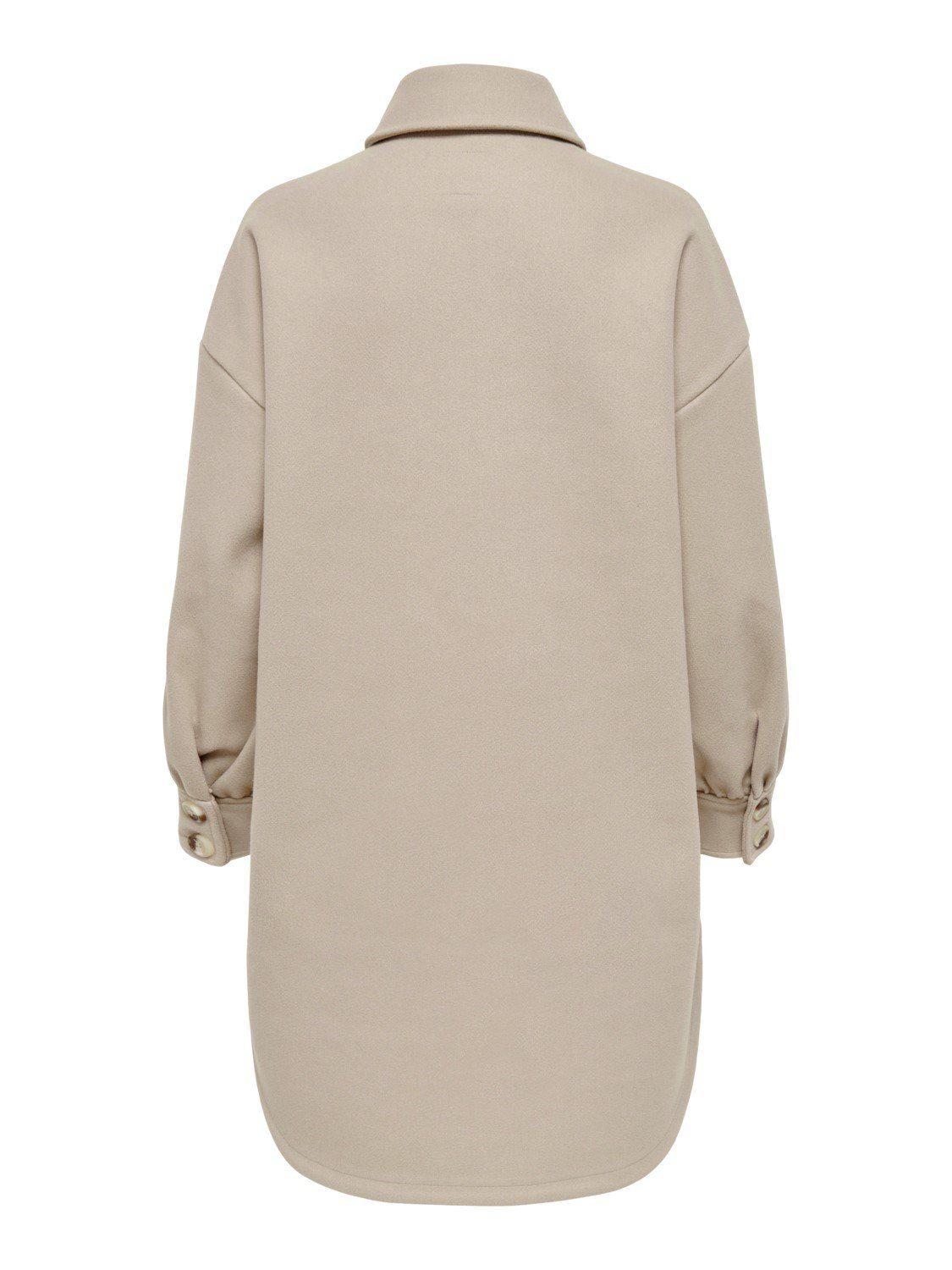 Shacket Hemdjacke Kariert Beige Hemd Jacke Only Lange Karierte