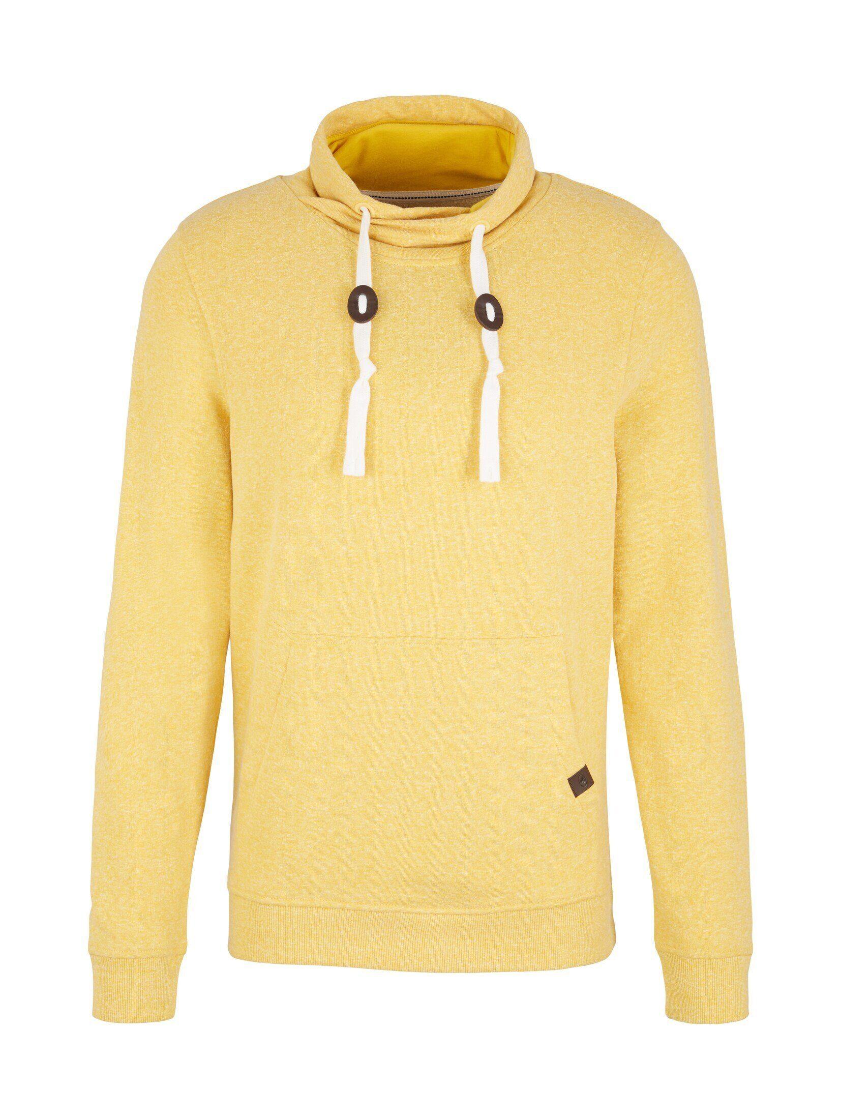 Tom Tailor Hoodie Sweatshirt mit Schalkragen in Gelb für Herren | Lyst DE