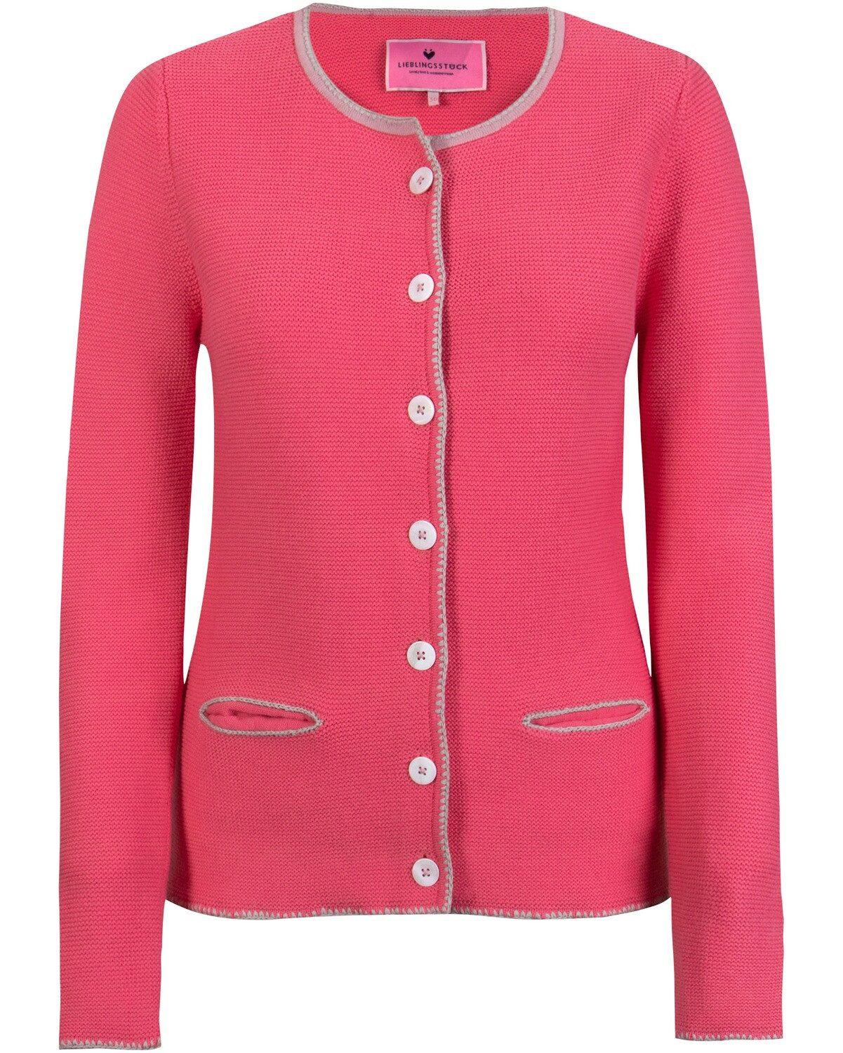 Lieblingsstück Trachtenjanker ZaraL – Spring Green, Lockerer Schnitt, Langarm, Einfarbig, Gr. 38