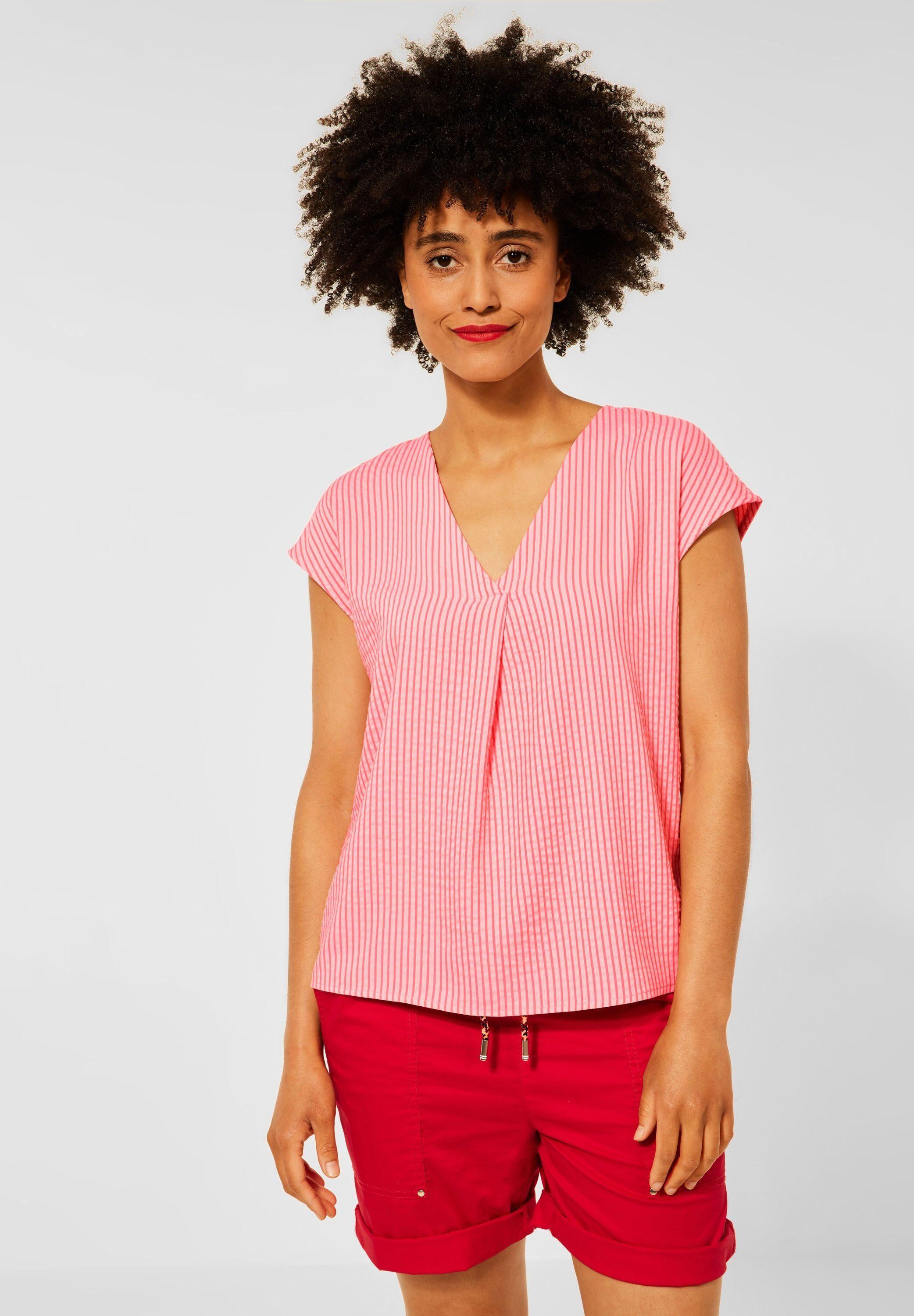 Lyst One mit Seersucker-Style DE Pink im Shirtbluse | Streifen Street in