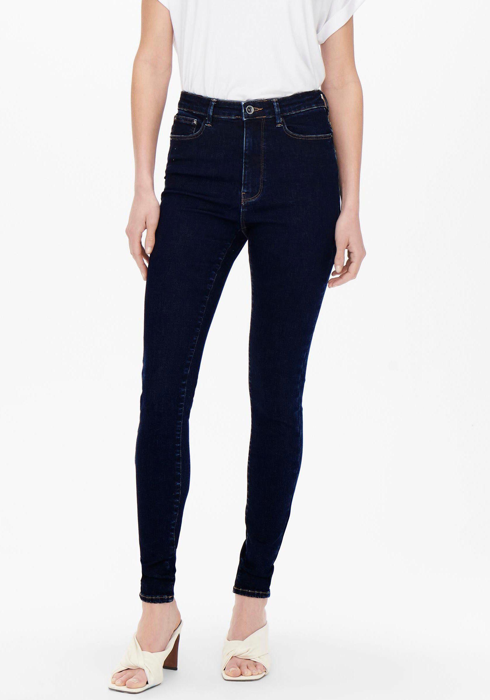 ONLY High-waist Jeans Onliconic Hw Sk in het Blauw | Lyst NL