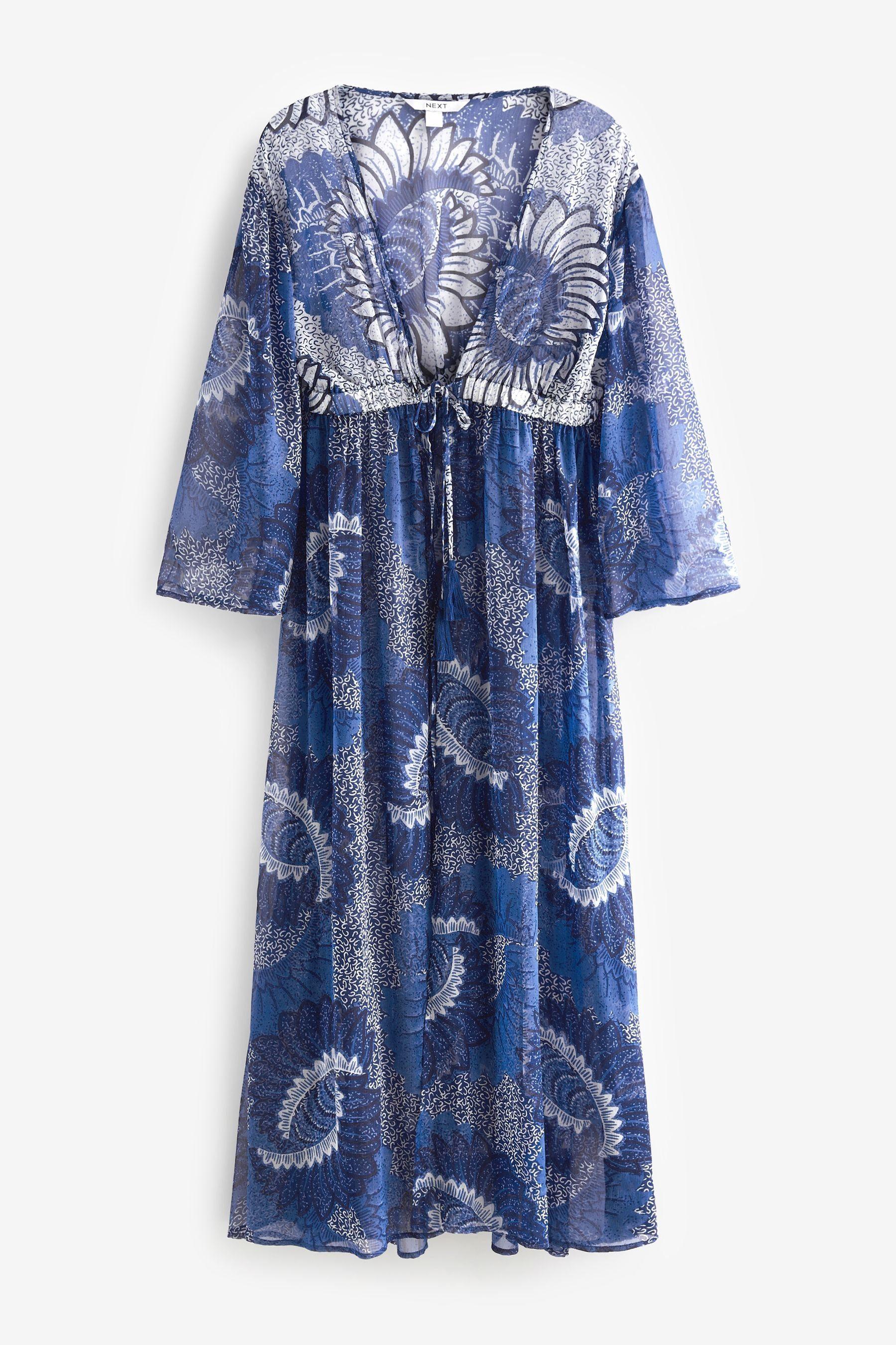Next Strandkleid Kimono-Maxikleid mit Bindegürtel (1-tlg) in Blau | Lyst DE