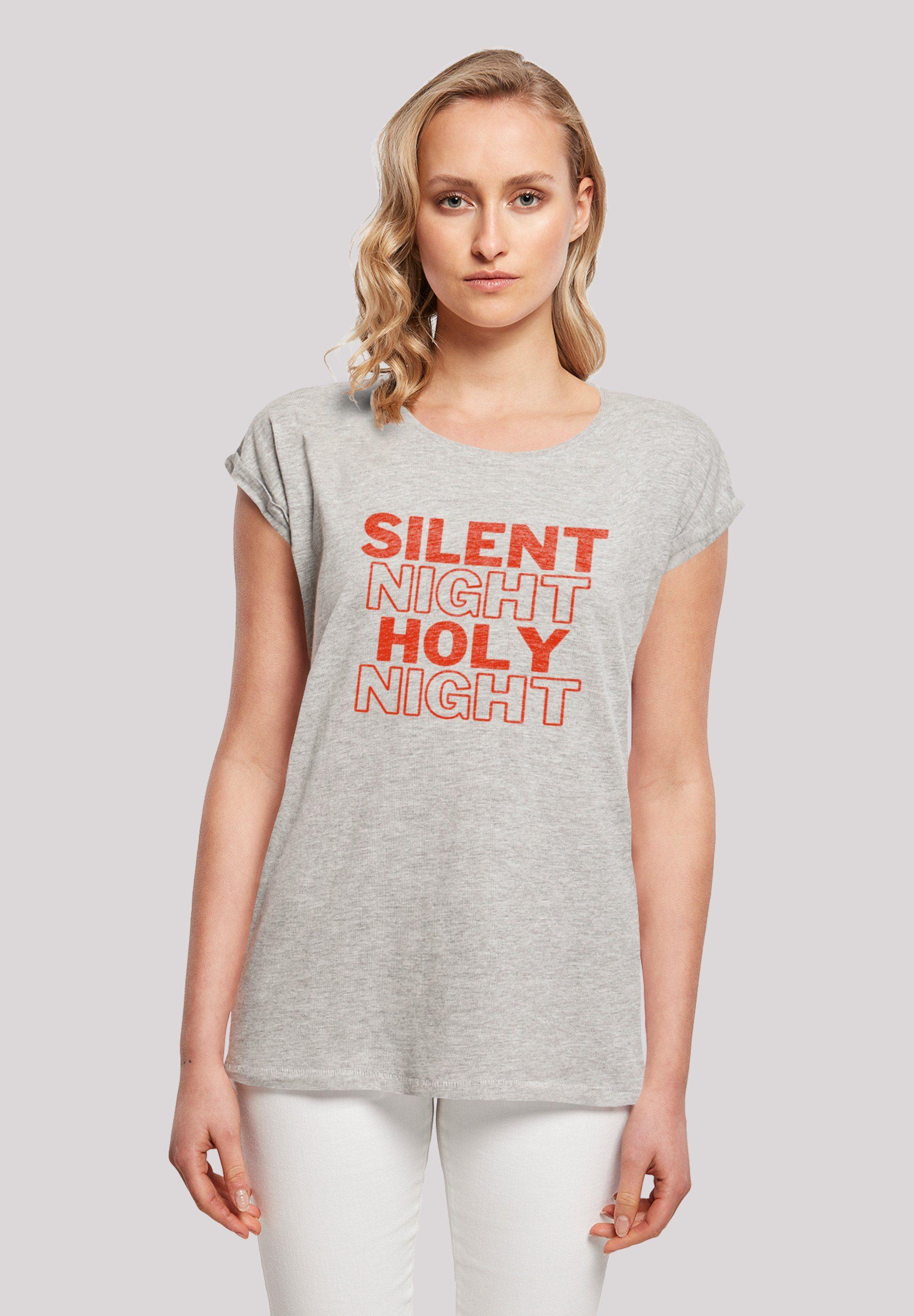 F4NT4STIC T-Shirt Silent Holy in Print Weihnachten Lyst DE Night | Grau