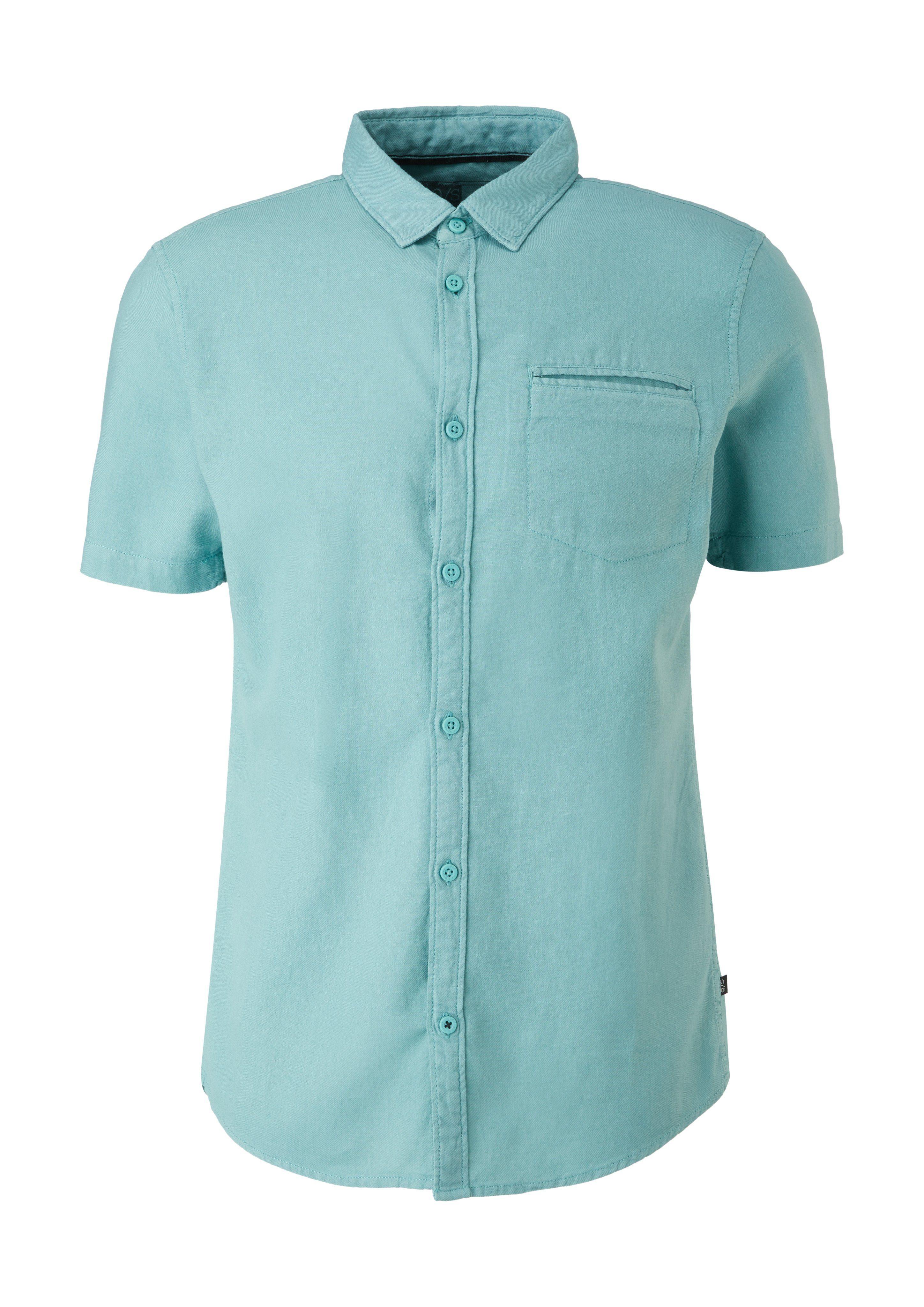 Qs By S.oliver Kurzarmhemd Extra Slim: Hemd mit Garment Dye Garment Dye in  Blau für Herren | Lyst DE