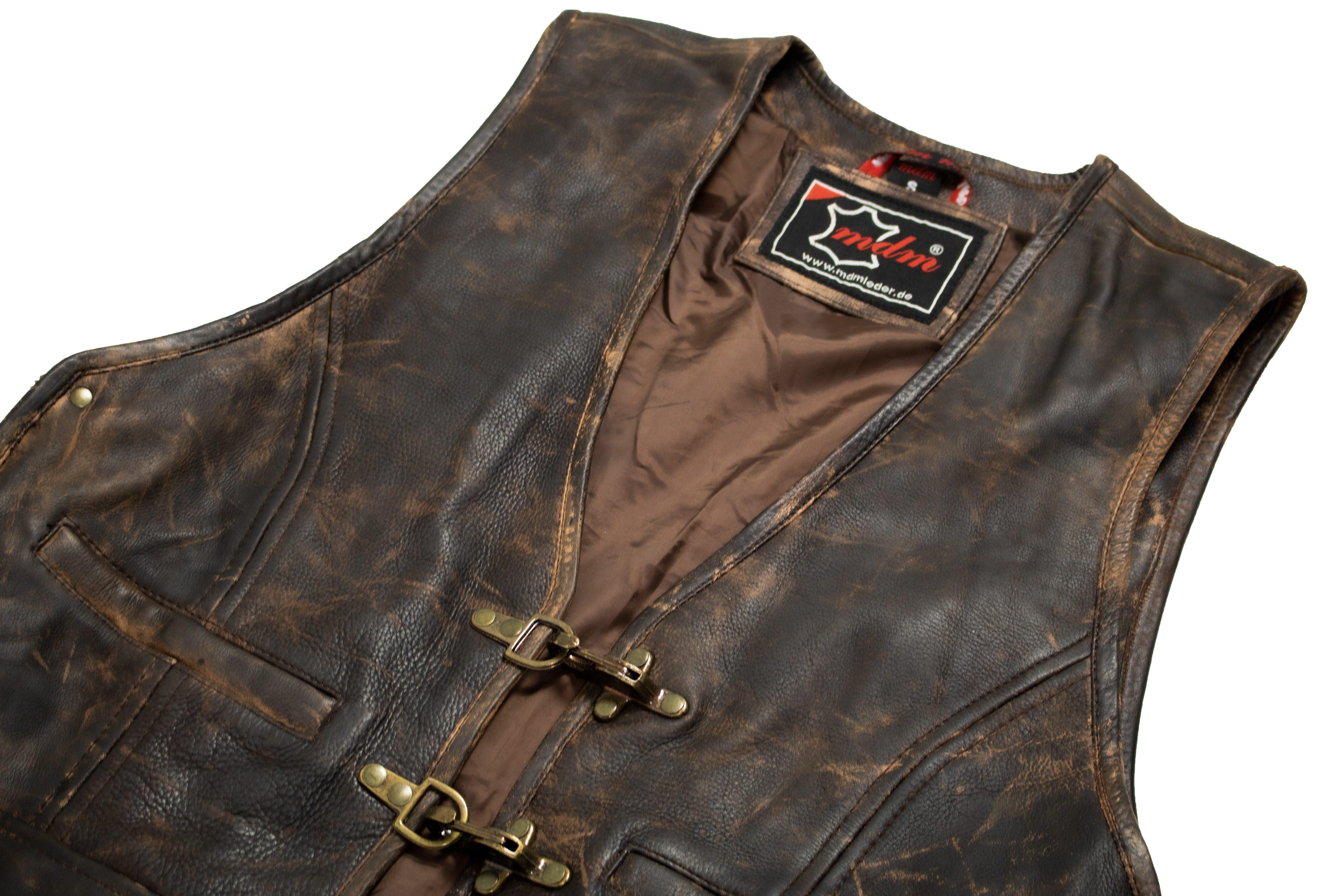 Herren Lederweste Vintage Negan – ärmellose Bikerweste Aus Echtem Rindsleder