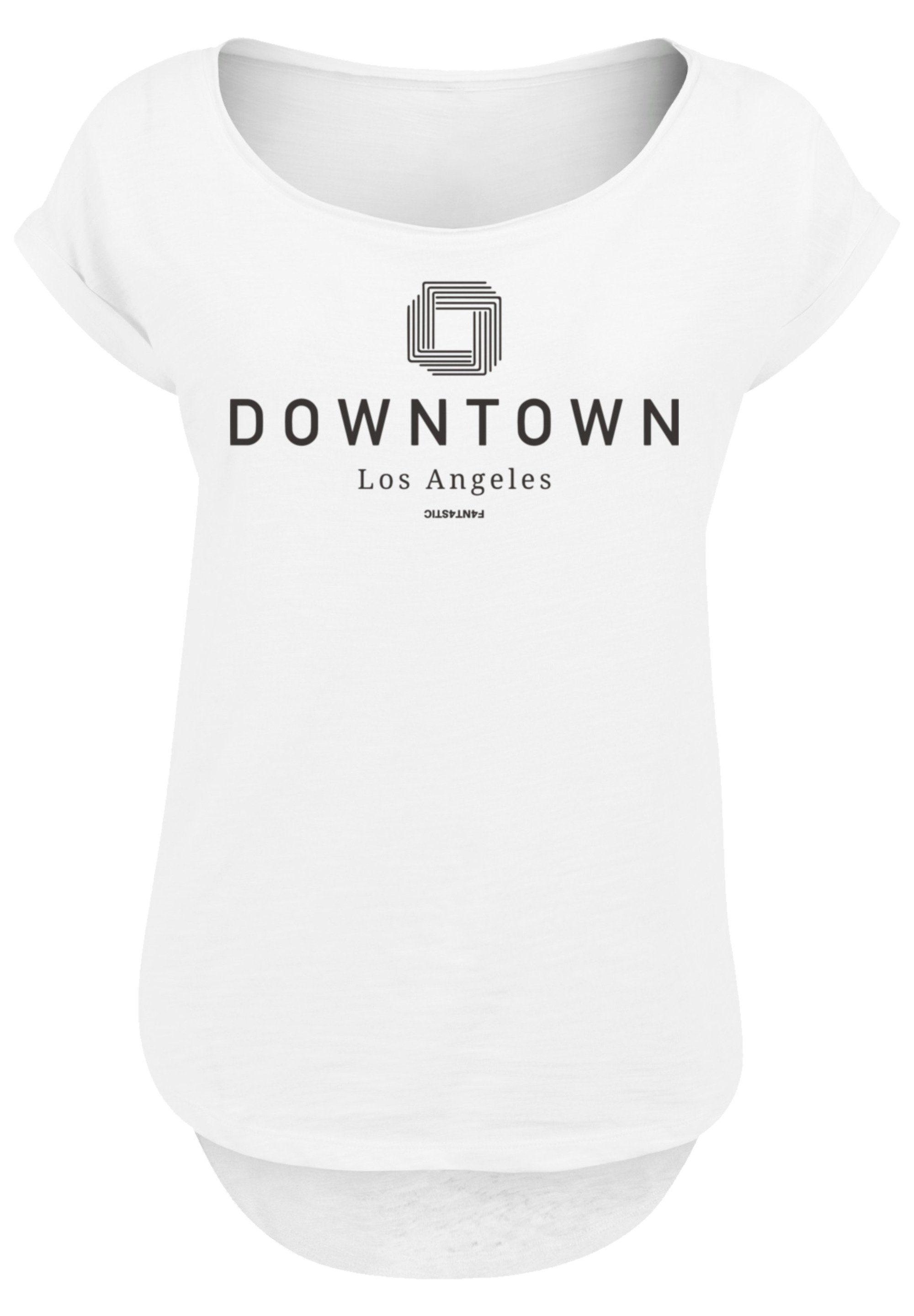 Muster T-Shirt SIZE F4NT4STIC Downtown Lyst DE Weiß | LA PLUS in Print Cut Long