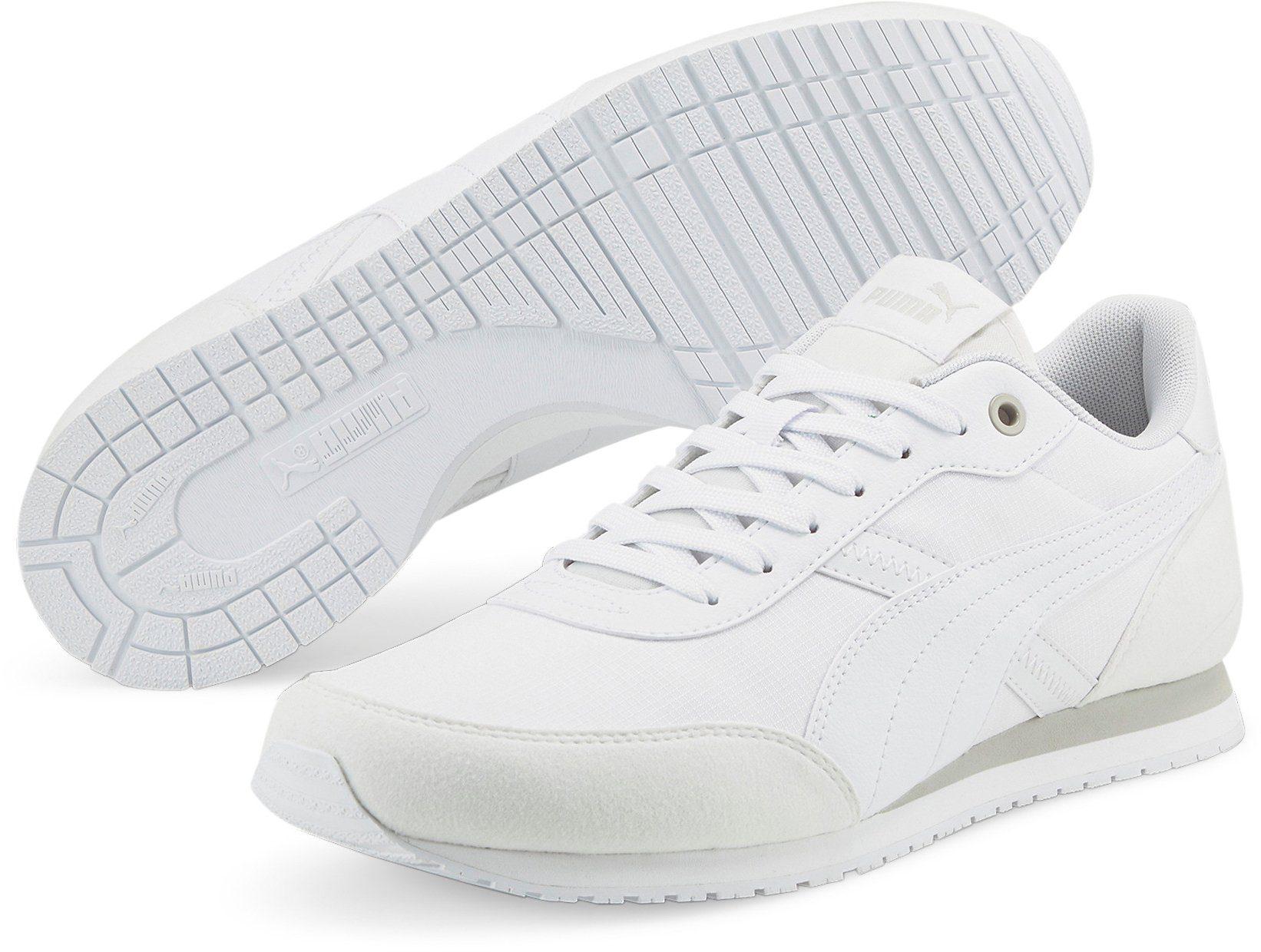 puma plain white sneakers