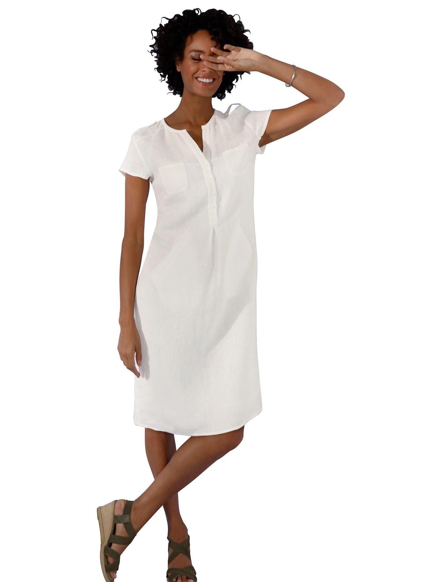 CREATION L PREMIUM Sommerkleid Leinen-Kleid in Weiß | Lyst DE