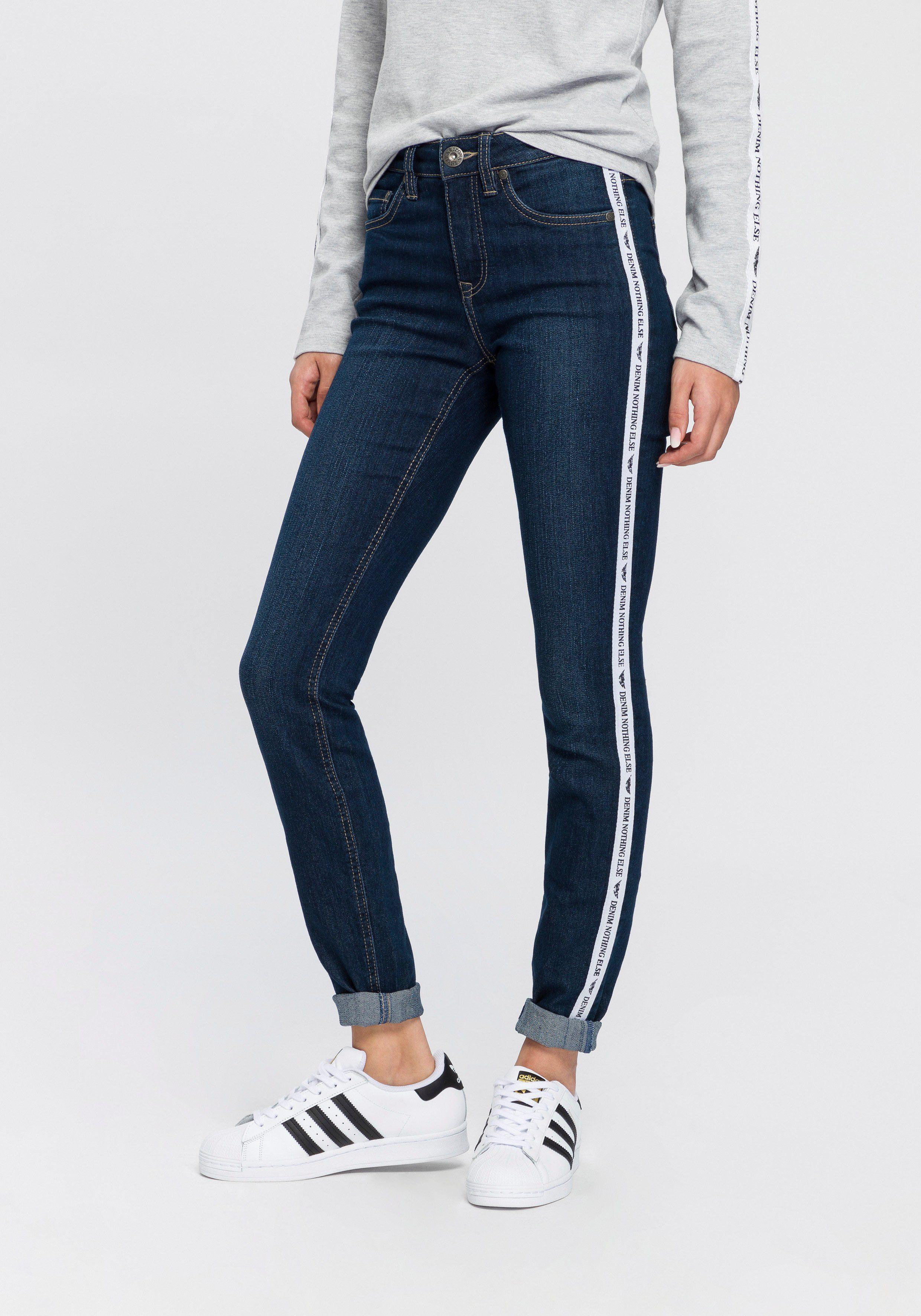 Arizona Slim-fit-Jeans High Waist mit coolem Seitenstreifen in Blau | Lyst  DE