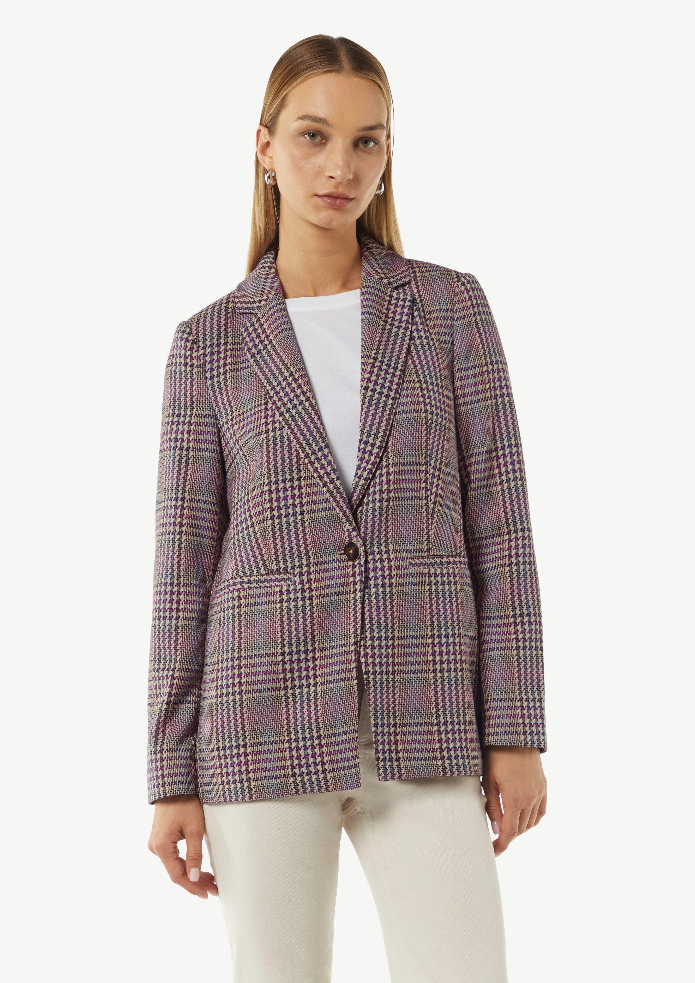 comma casual identity Blusenblazer Leicht taillierter Karo Blazer Logo in Lila Lyst DE