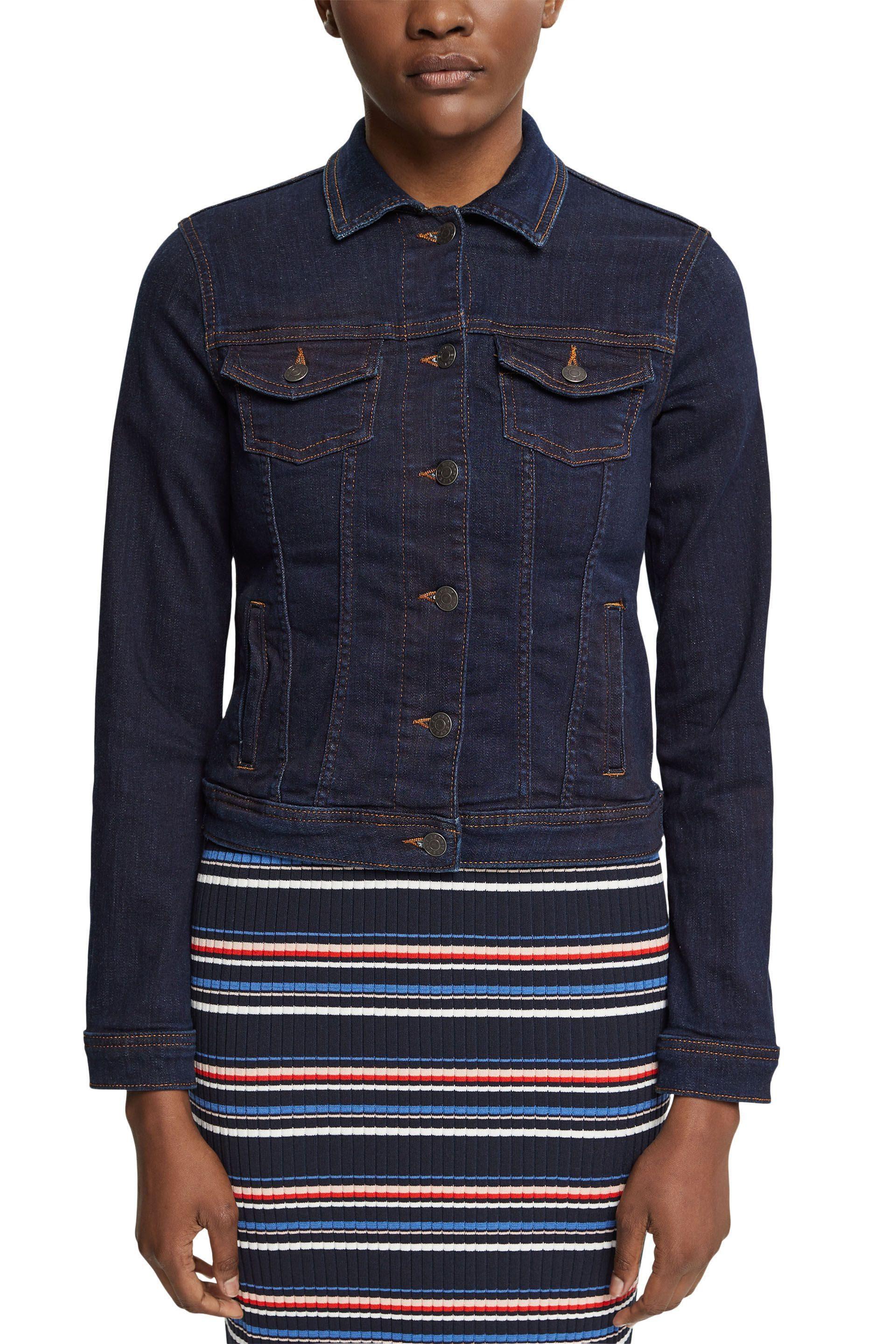 Trucker Jacket Esprit Jeansjacke Schwarz ESPRIT Jeansjacke Jacke