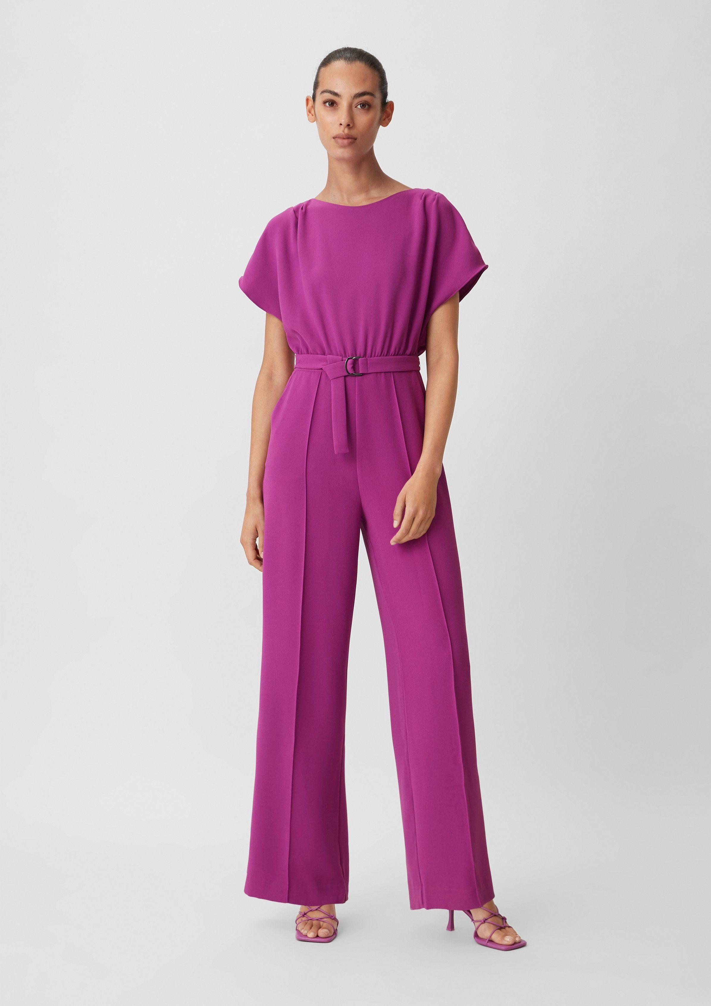 Comma, Overall Overall aus Crêpe Raffung in Pink | Lyst DE