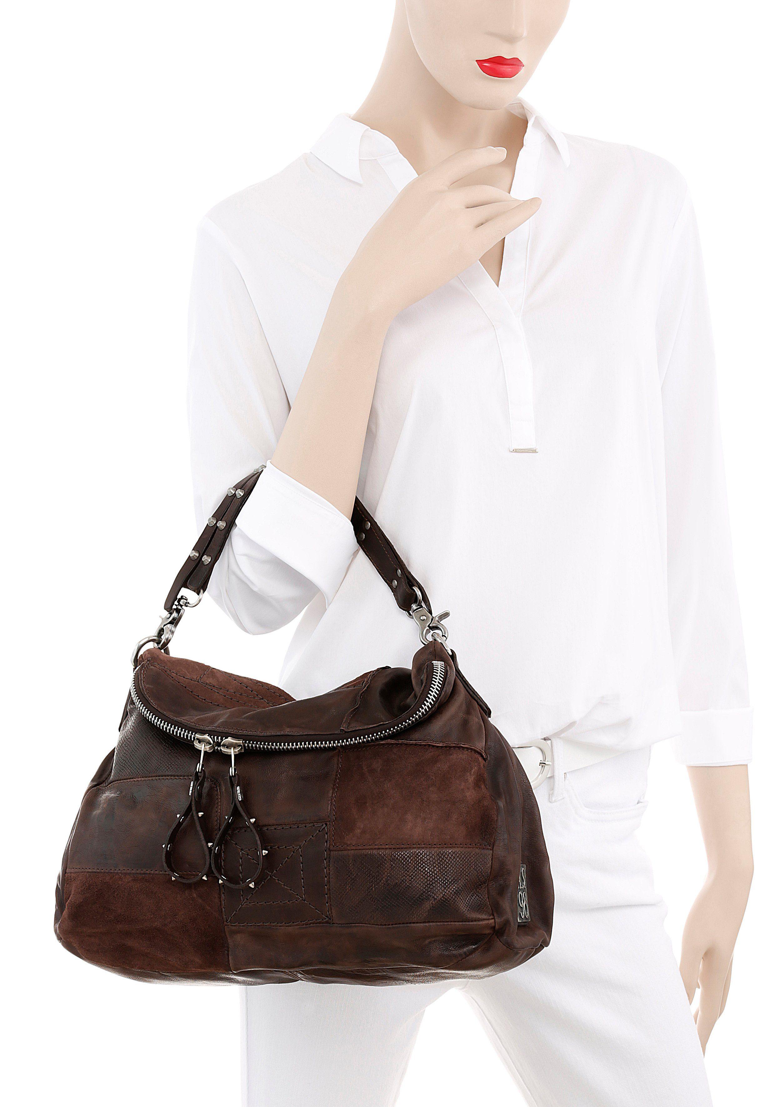 A.s.98 Shopper, aus hochwertigem Leder, mit Nieten verziert in Braun - Lyst