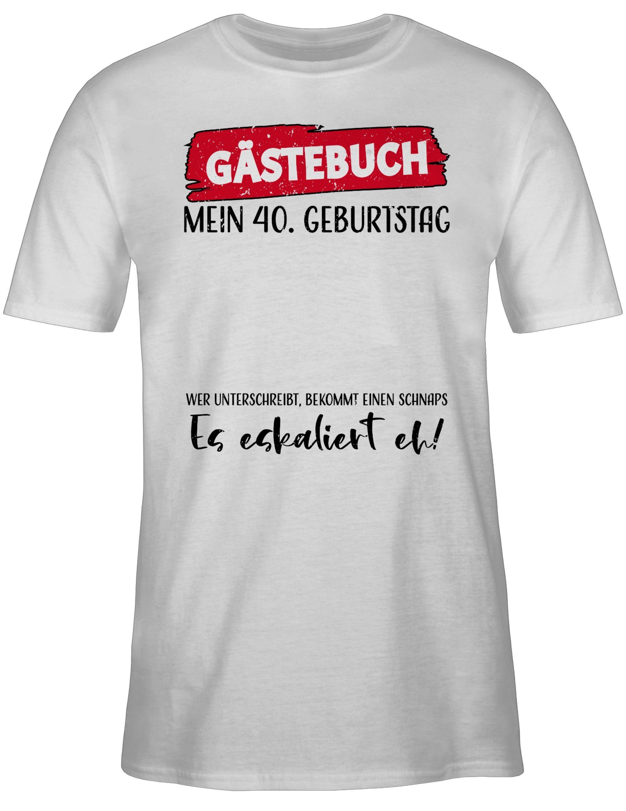Shirtracer T-Shirt Gästebuch . 40. Geburtstag in Grau für Herren | Lyst DE