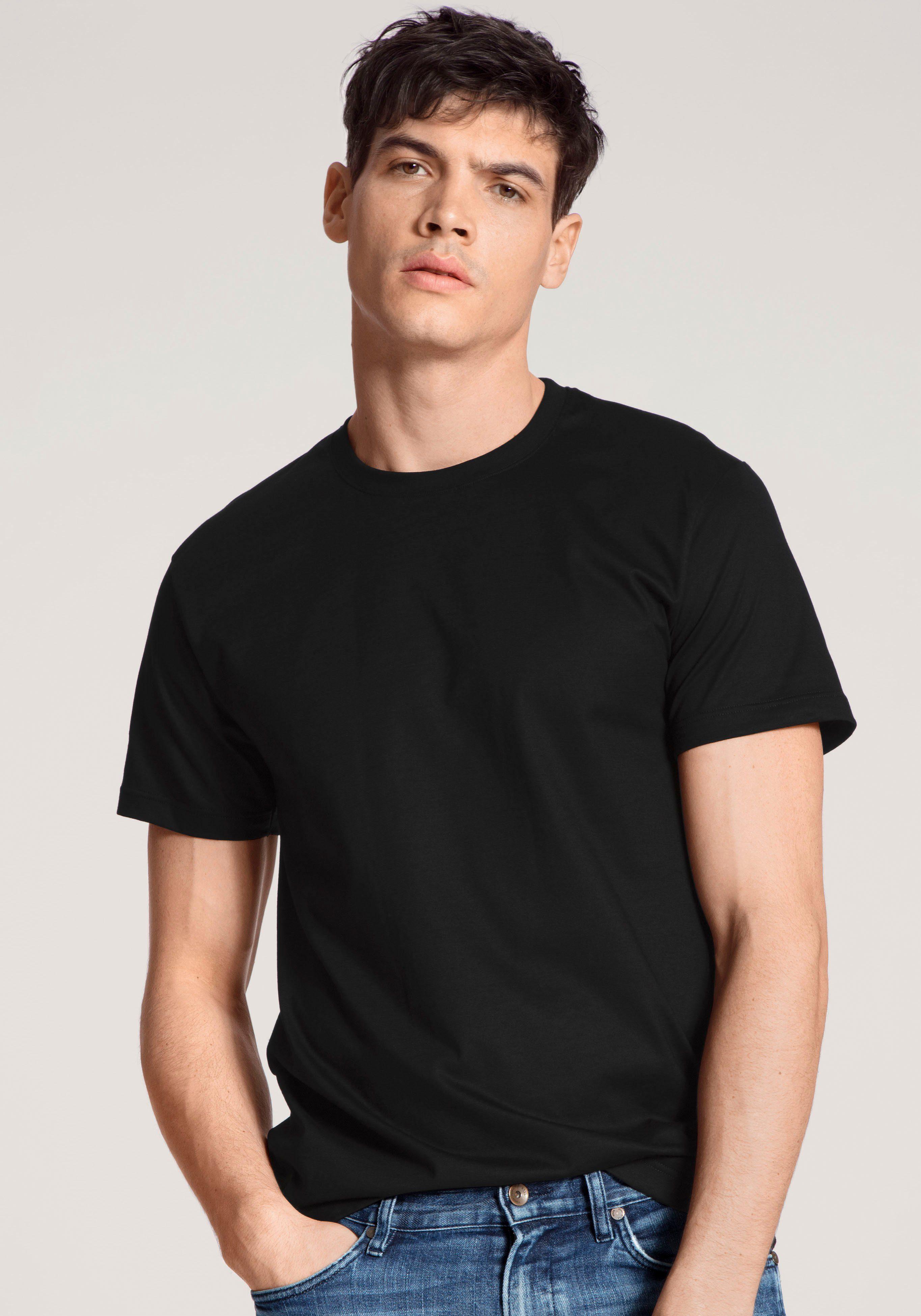 CALIDA T-Shirt Natural Benefit (2er Pack) enganliegendes Kurzarmshirt,  Modern Fit in Schwarz für Herren | Lyst DE
