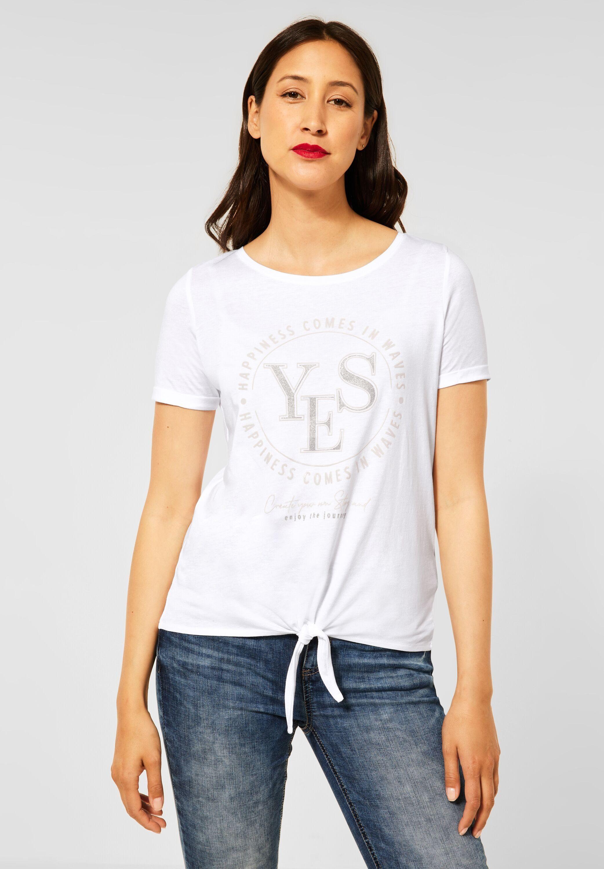 Lyst T-Shirt Weiß One mit am Saum | Street DE Knoten in