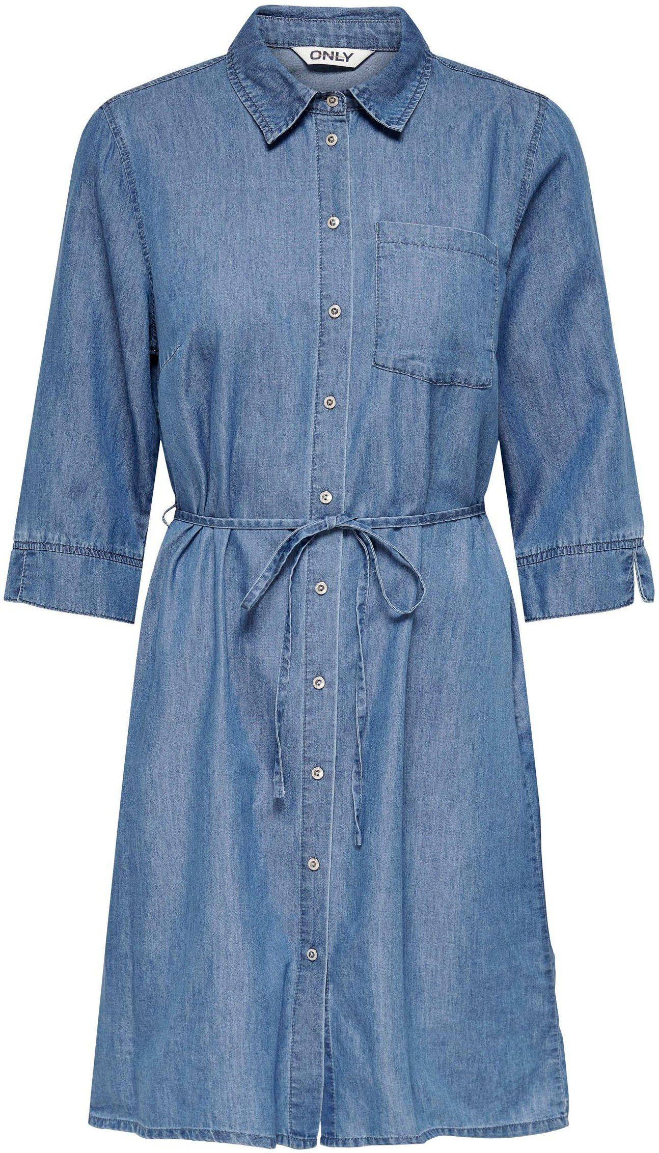 ONLY Jeansjurk Onlbea Shirt Dress Dnm Bjbox in het Blauw | Lyst NL