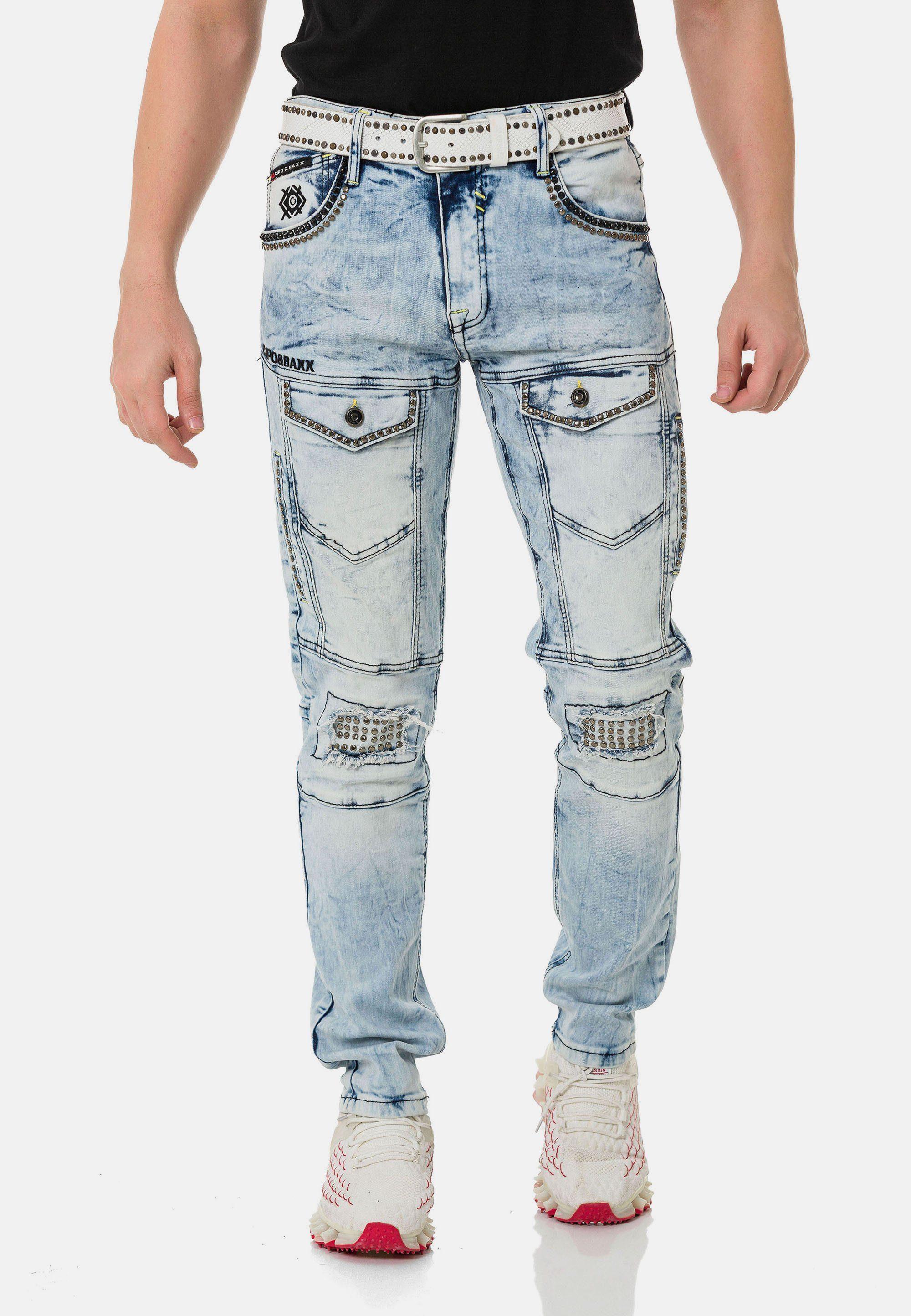 Cipo & Baxx Straight-Jeans in ausgefallenem Look in Blau für Herren | Lyst  DE