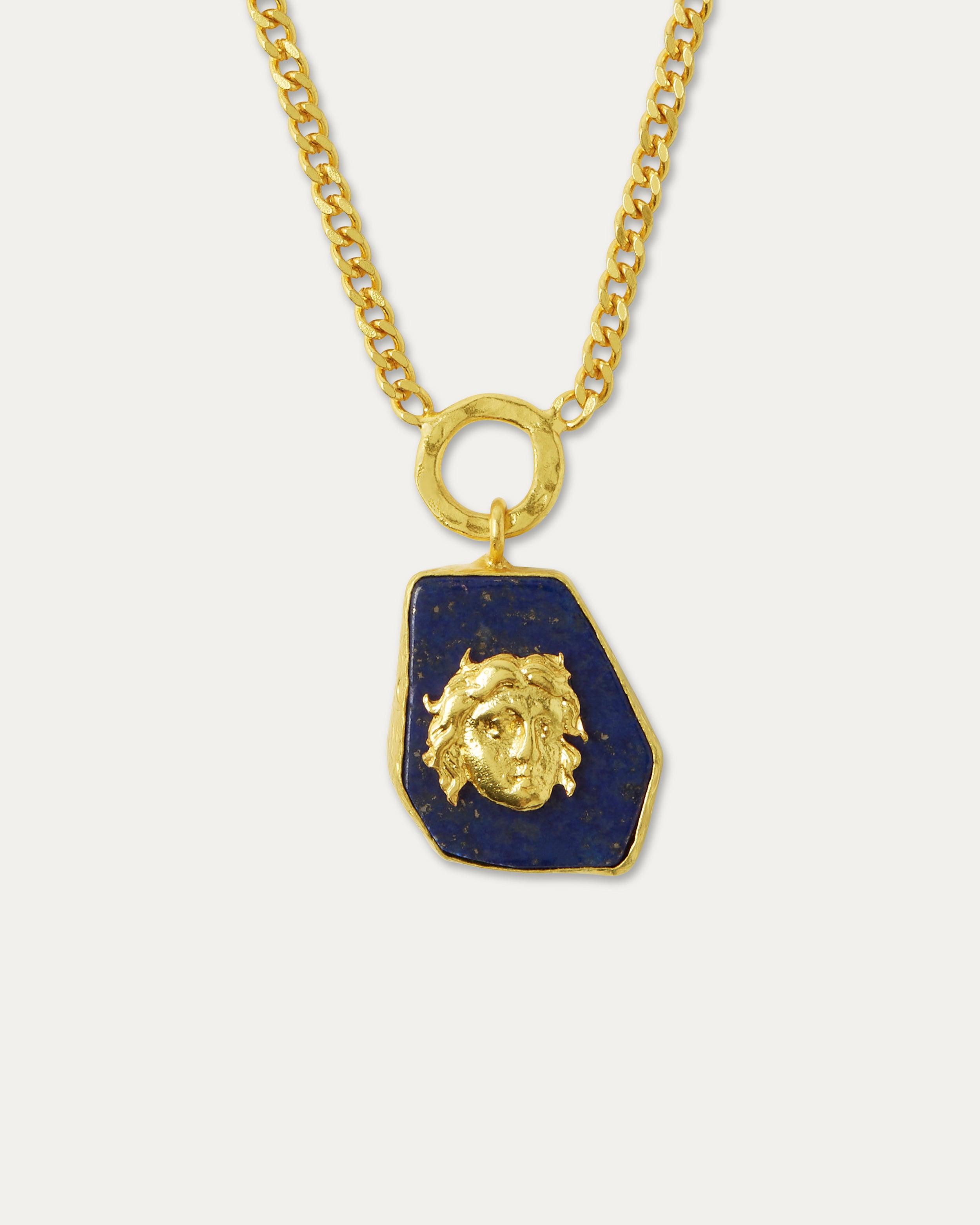 Ottoman Hands Medusa Lapis Pendant Necklace in White Lyst UK
